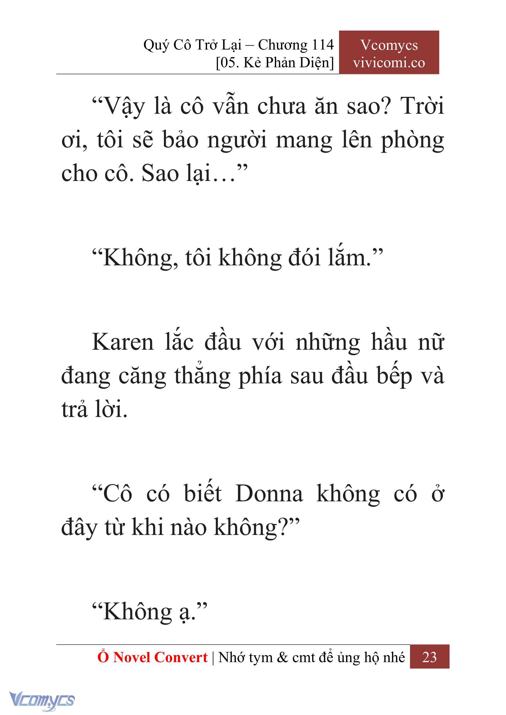 [Novel] Quý Cô Trở Lại Chap 114 - Trang 2