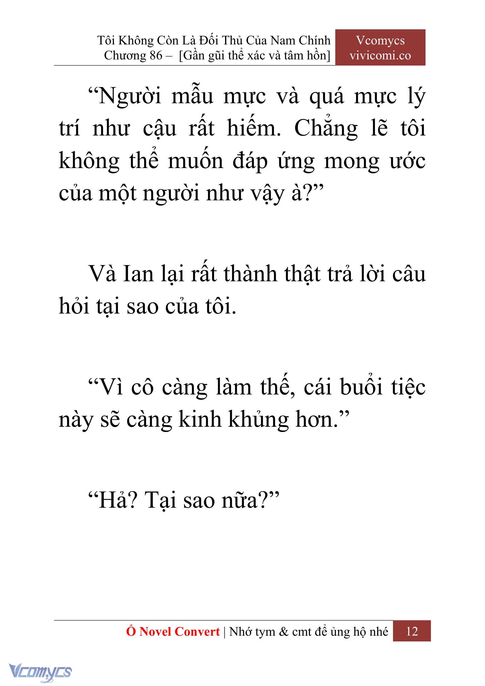 [Novel] Tôi Không Còn Là Đối Thủ Của Nam Chính Chap 86 - Trang 2