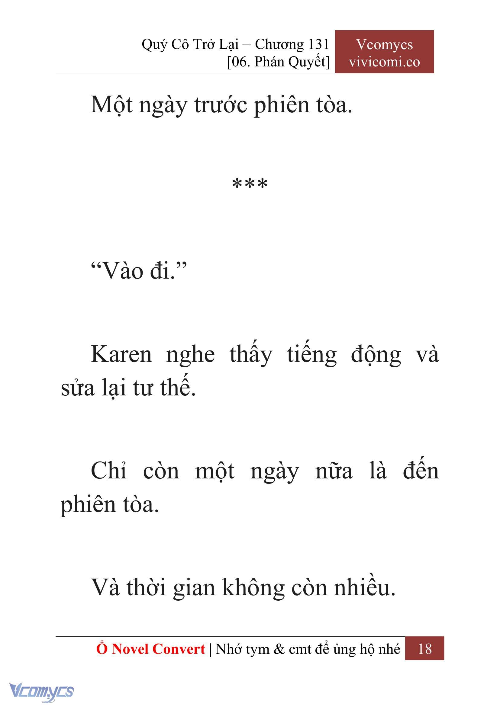 [Novel] Quý Cô Trở Lại Chap 131 - Next Chap 132