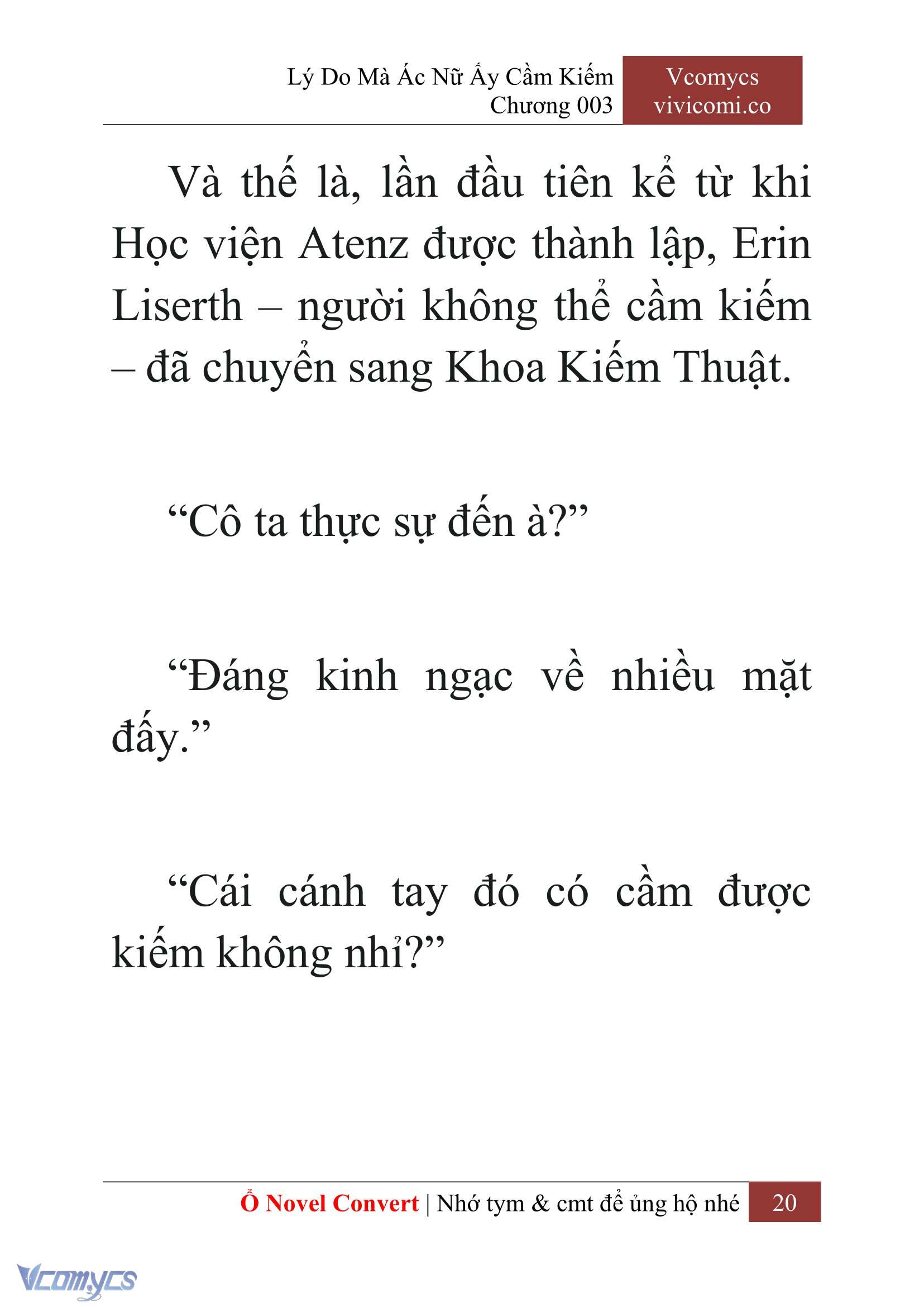 [Novel] Lý Do Mà Ác Nữ Ấy Cầm Kiếm Chap 3 - Next Chap 4