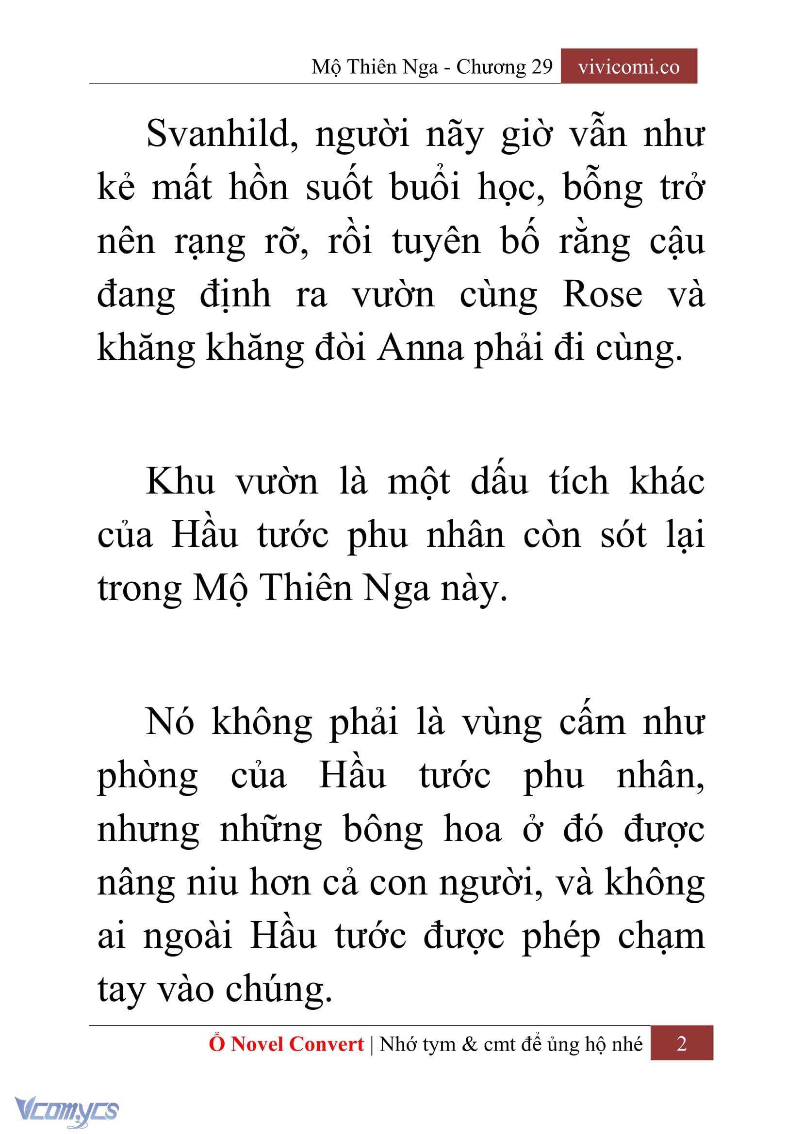 [Novel] Mộ Thiên Nga Chap 29 - Next Chap 30