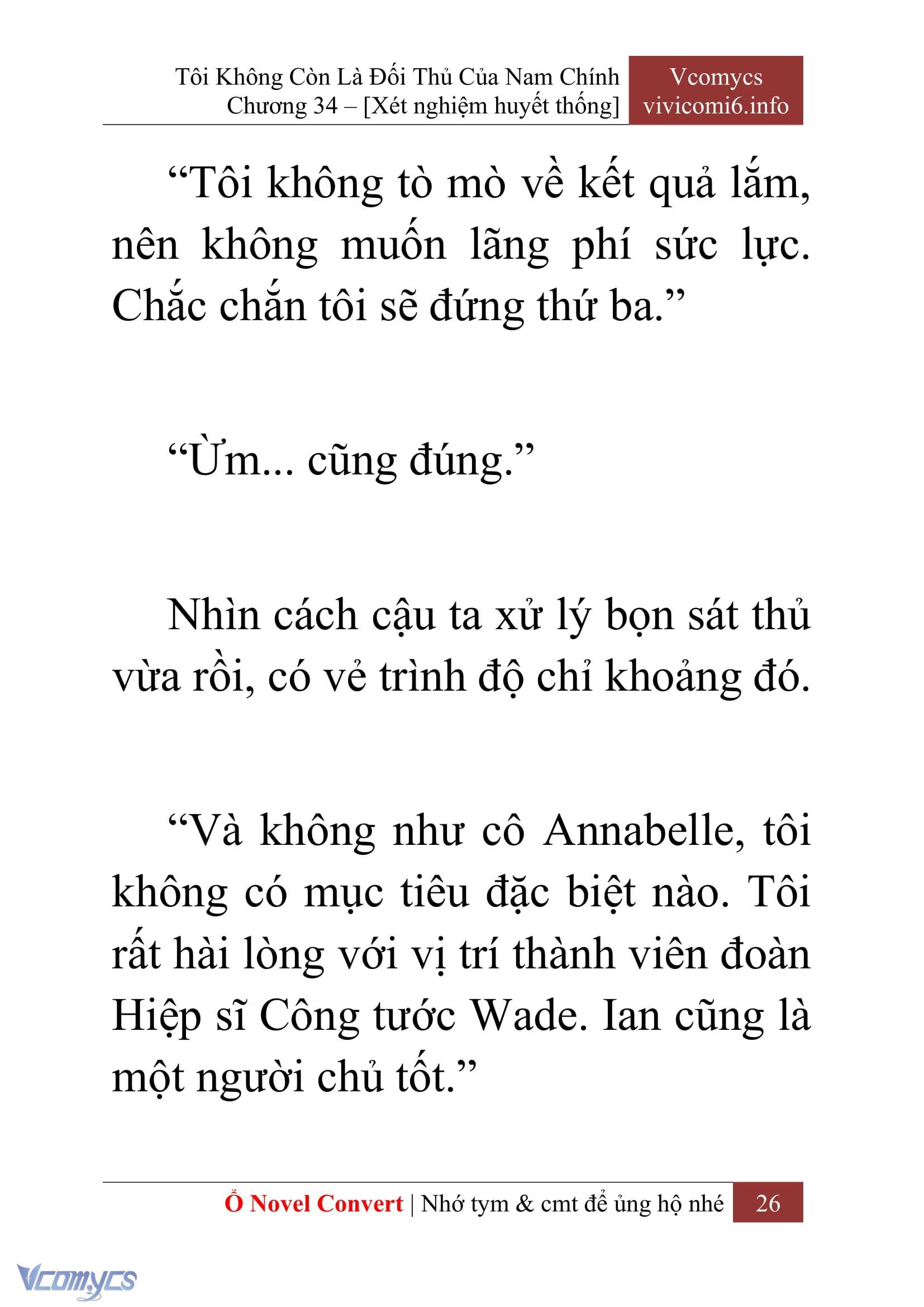 [Novel] Tôi Không Còn Là Đối Thủ Của Nam Chính Chap 34 - Trang 2
