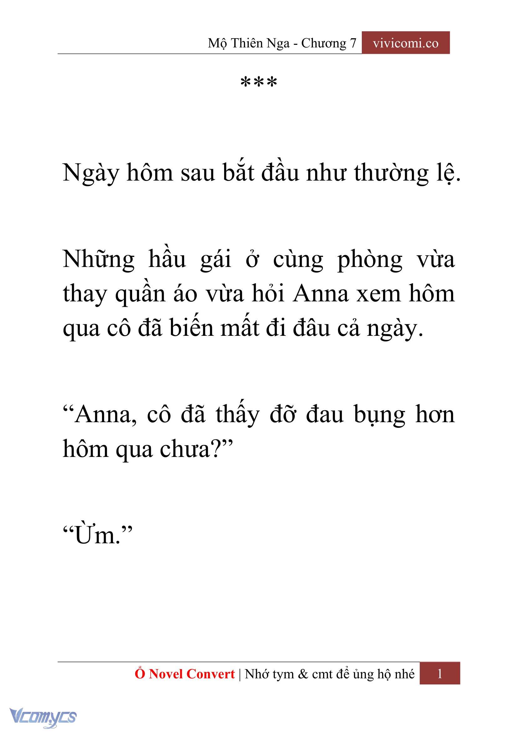 [Novel] Mộ Thiên Nga Chap 7 - Trang 2