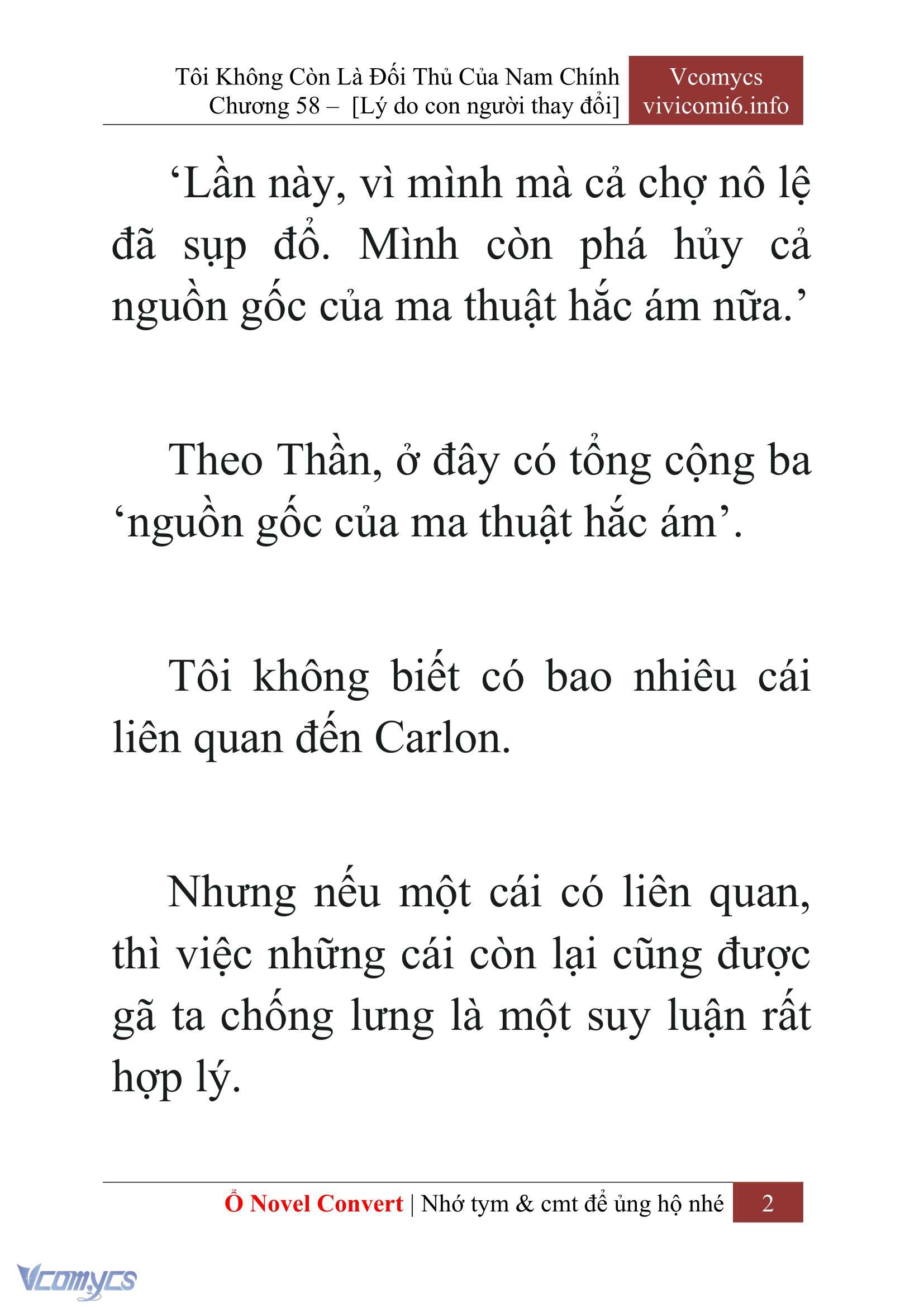 [Novel] Tôi Không Còn Là Đối Thủ Của Nam Chính Chap 58 - Trang 2