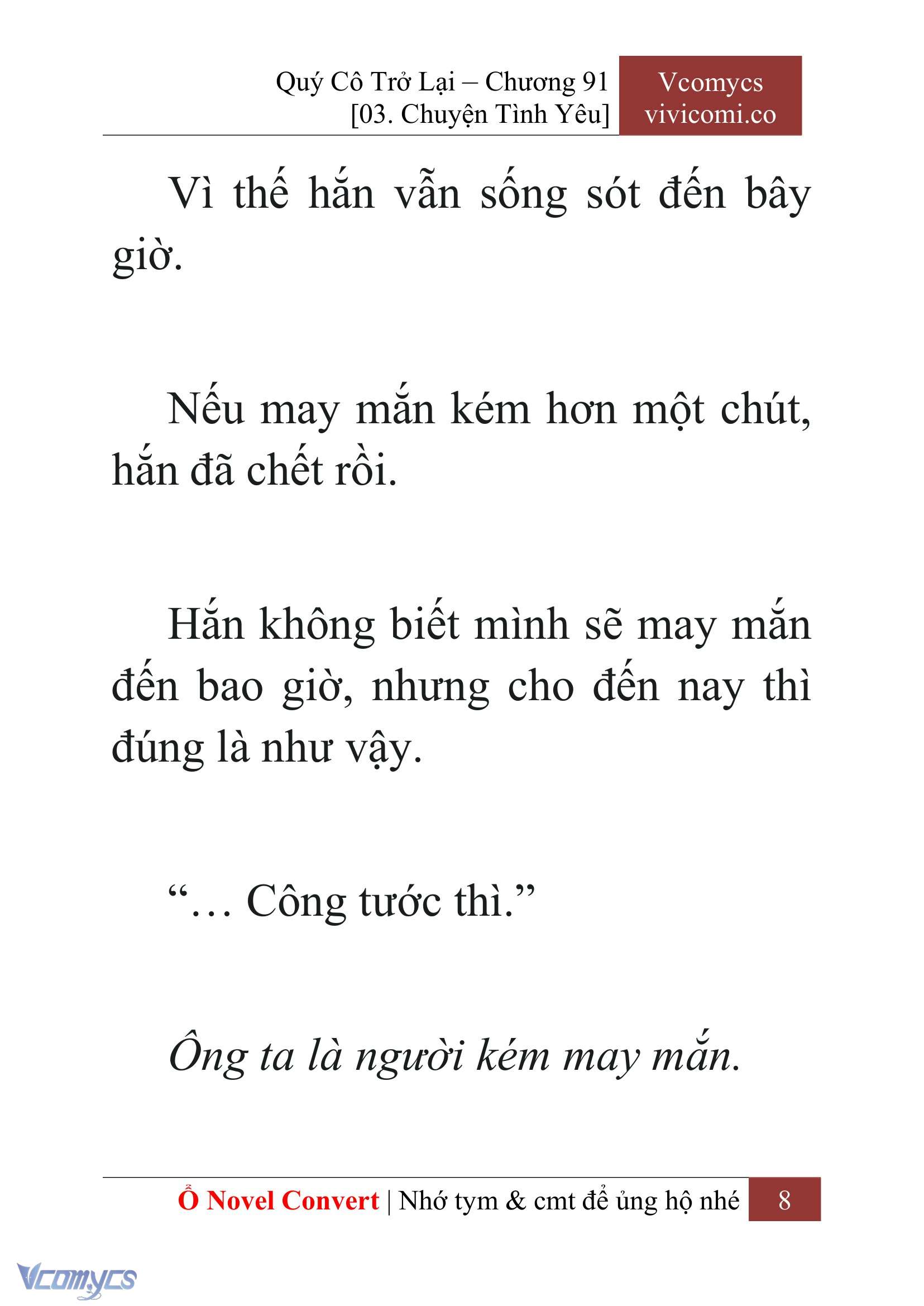 [Novel] Quý Cô Trở Lại Chap 91 - Trang 2
