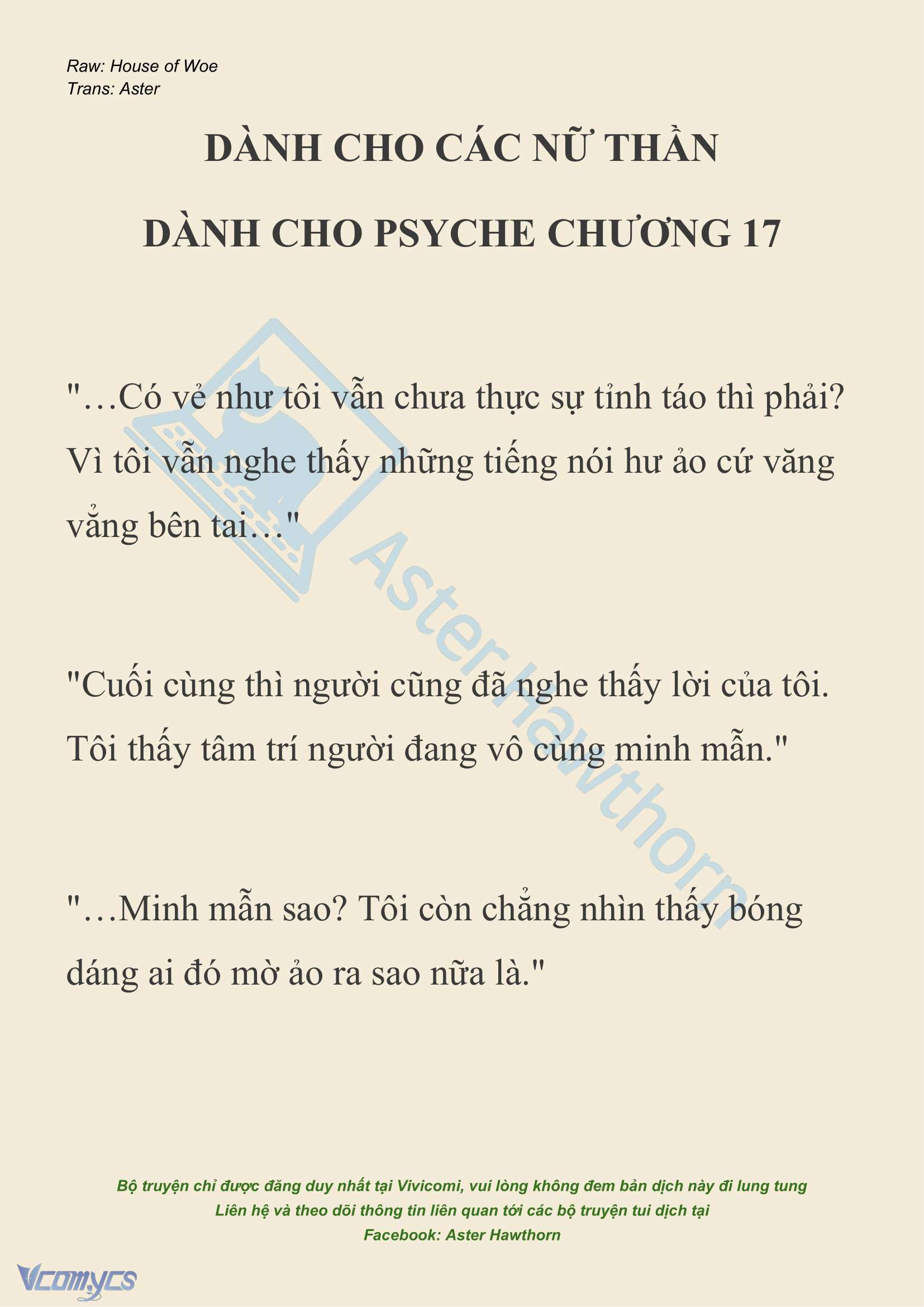 [NOVEL] Dành Cho Các Nữ Thần: Dành cho Psyche Chap 17 - Trang 2
