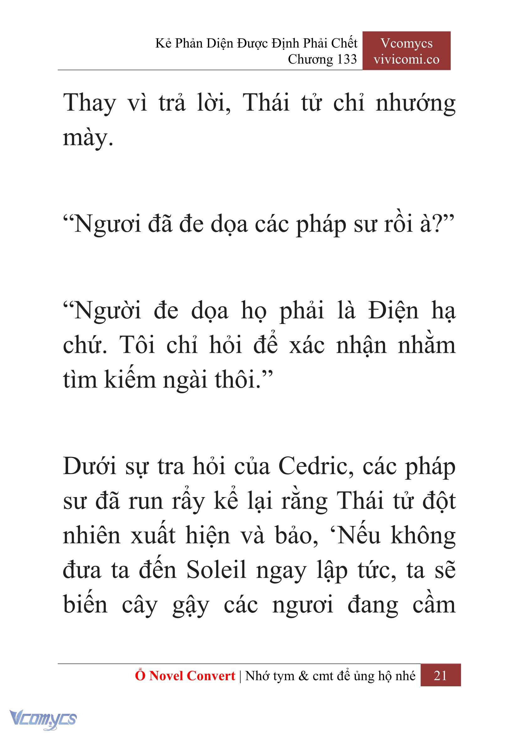 [Novel] Kẻ Phản Diện Được Định Phải Chết Chap 133 - Trang 2