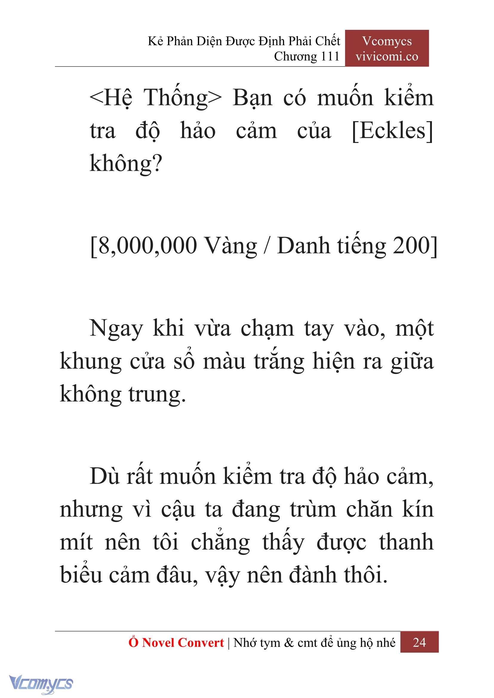 [Novel] Kẻ Phản Diện Được Định Phải Chết Chap 111 - Trang 2