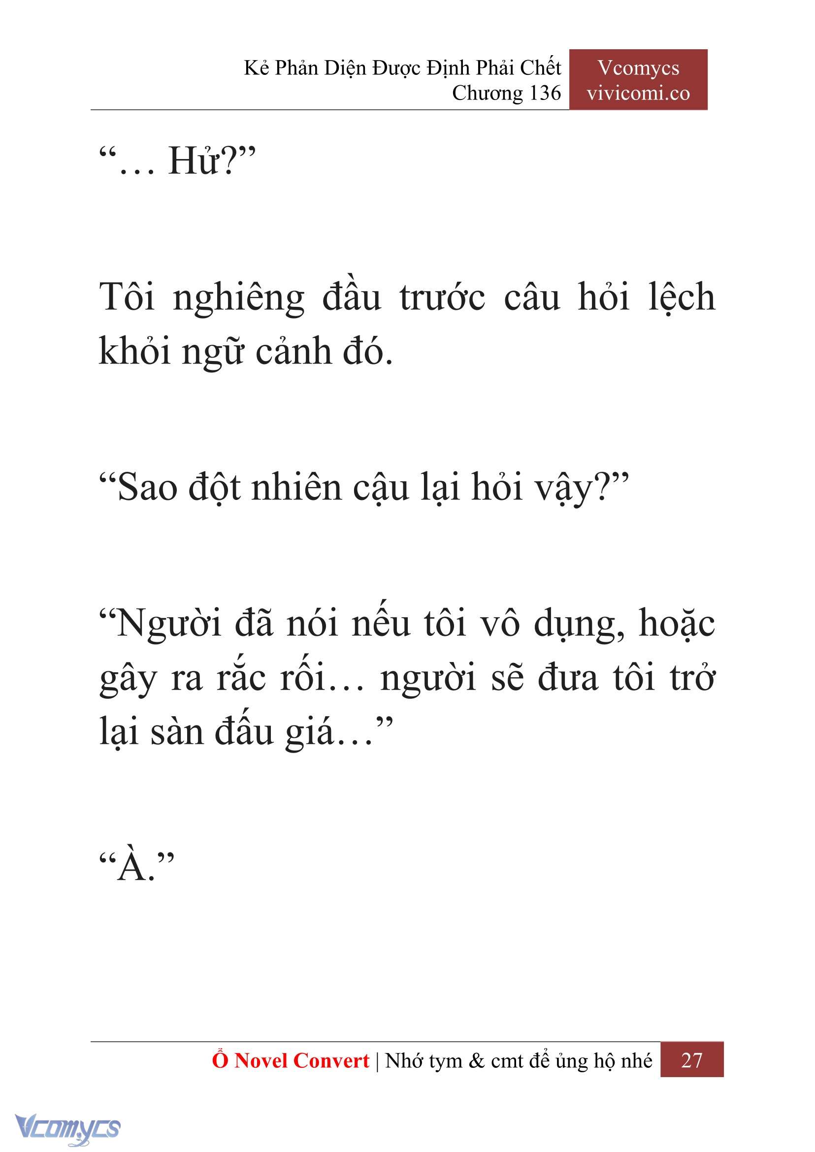 [Novel] Kẻ Phản Diện Được Định Phải Chết Chap 136 - Trang 2