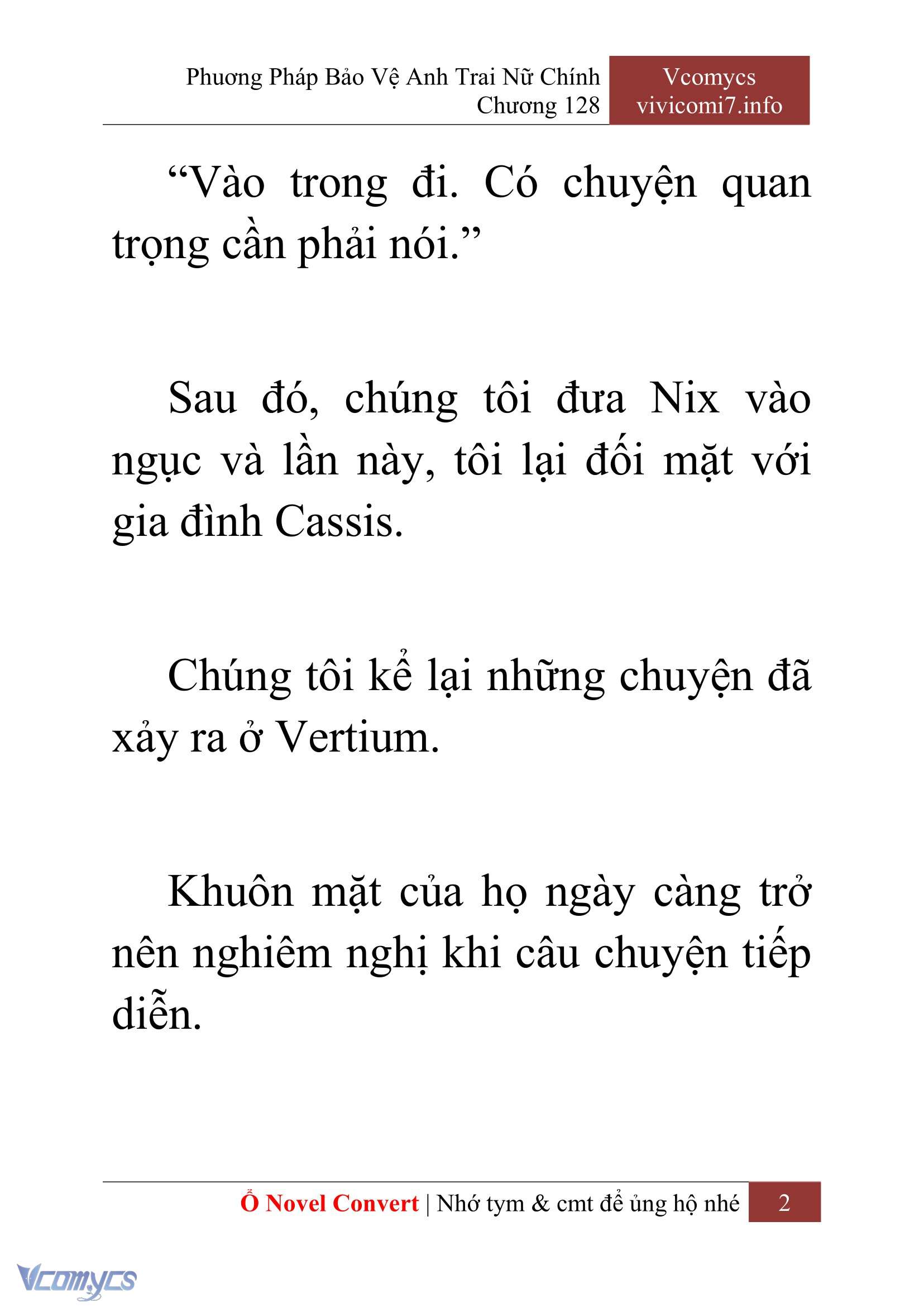 [Novel] Phương Pháp Bảo Vệ Anh Trai Nữ Chính Chap 128 - Trang 2