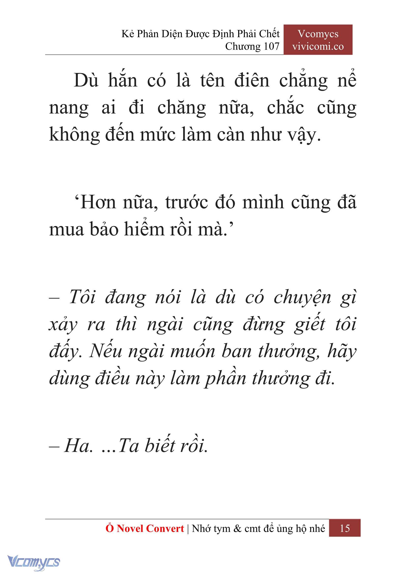 [Novel] Kẻ Phản Diện Được Định Phải Chết Chap 107 - Trang 2