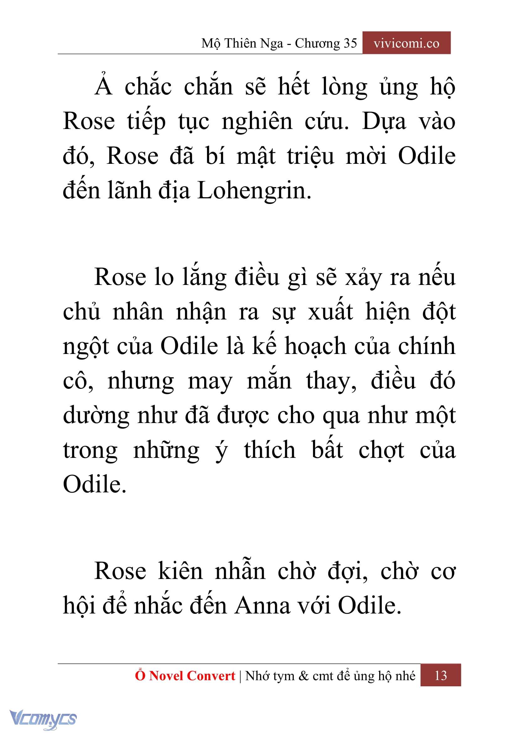 [Novel] Mộ Thiên Nga Chap 35 - Next Chap 36