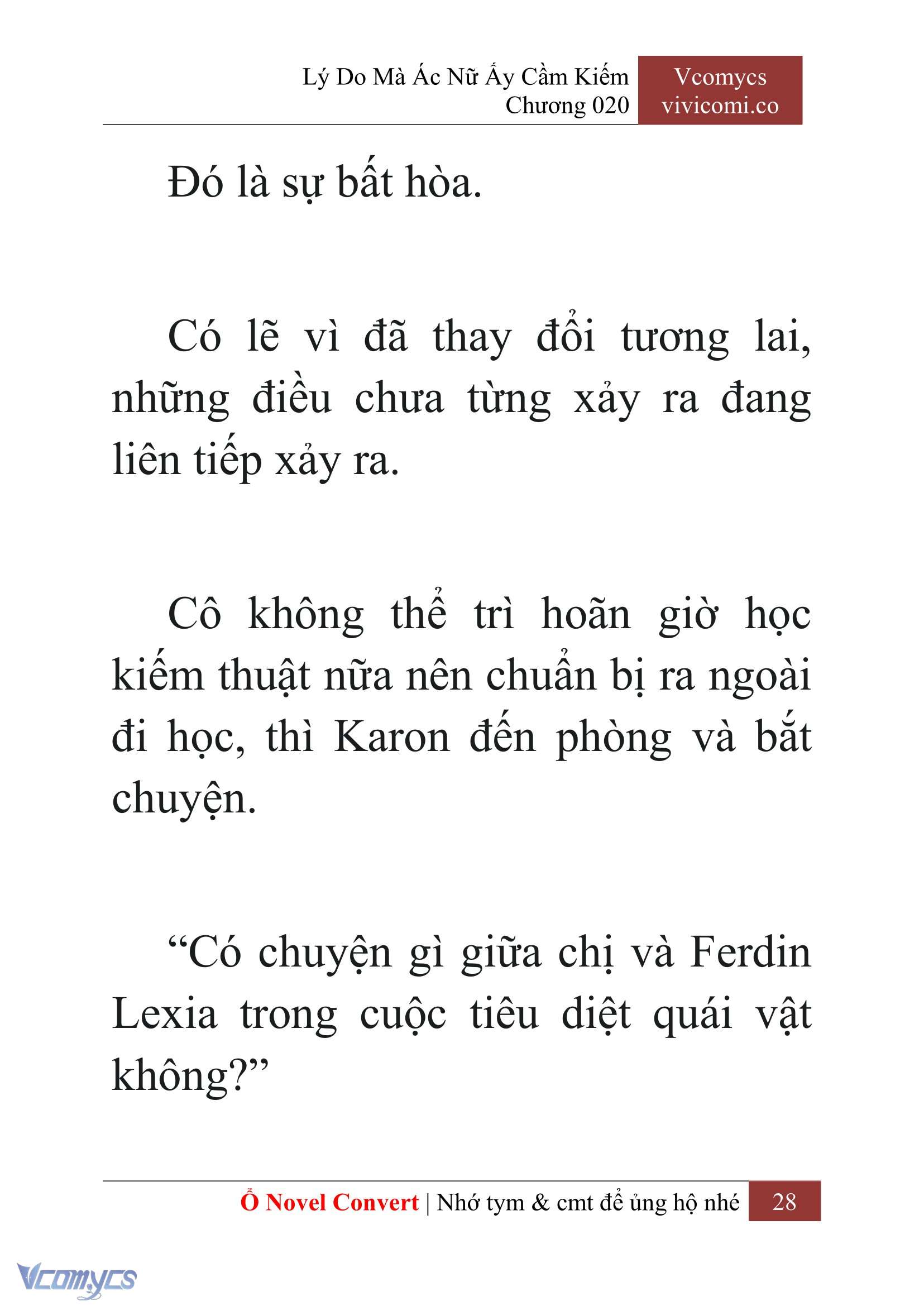 [Novel] Lý Do Mà Ác Nữ Ấy Cầm Kiếm Chap 20 - Next Chap 21