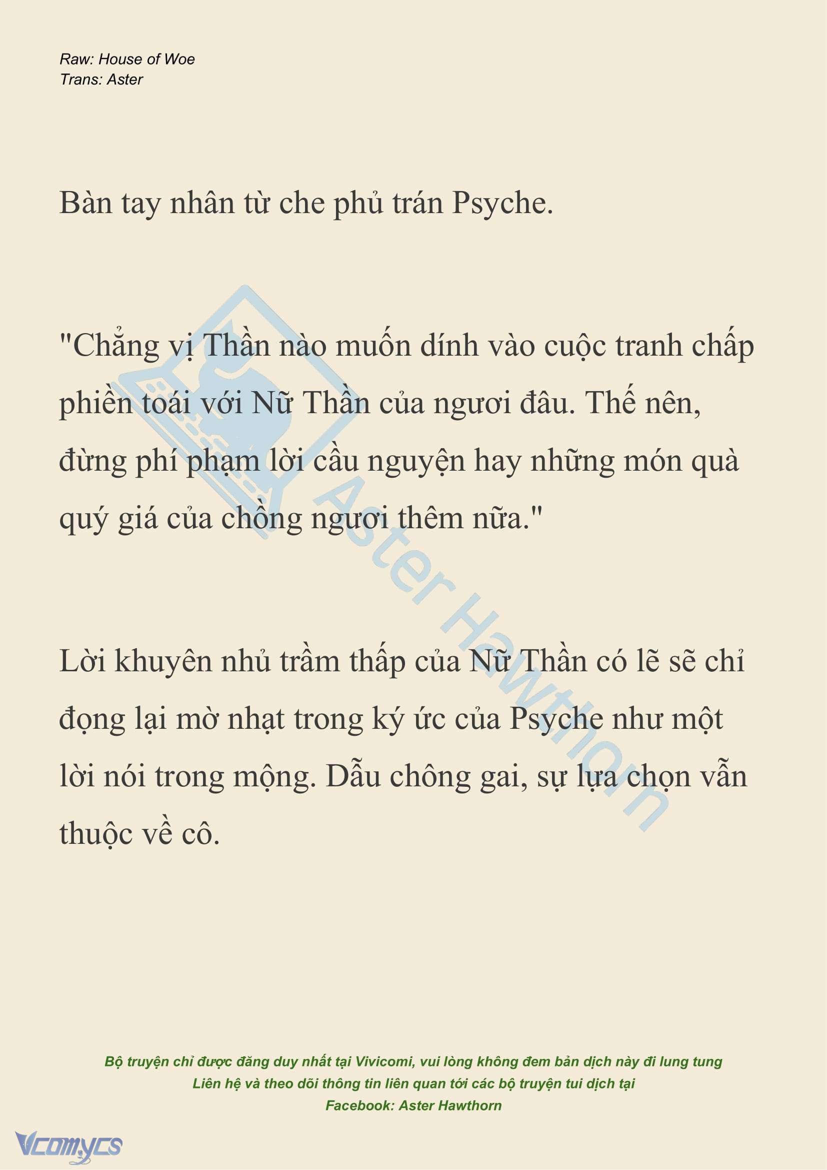 [NOVEL] Dành Cho Các Nữ Thần: Dành cho Psyche Chap 39 - Trang 2