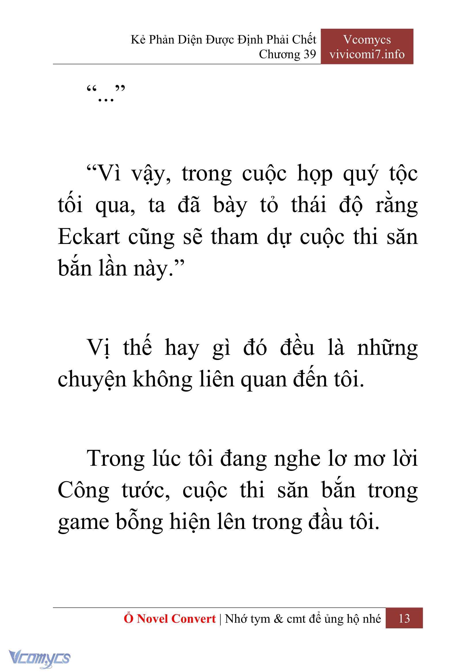 [Novel] Kẻ Phản Diện Được Định Phải Chết Chap 39 - Next Chap 40