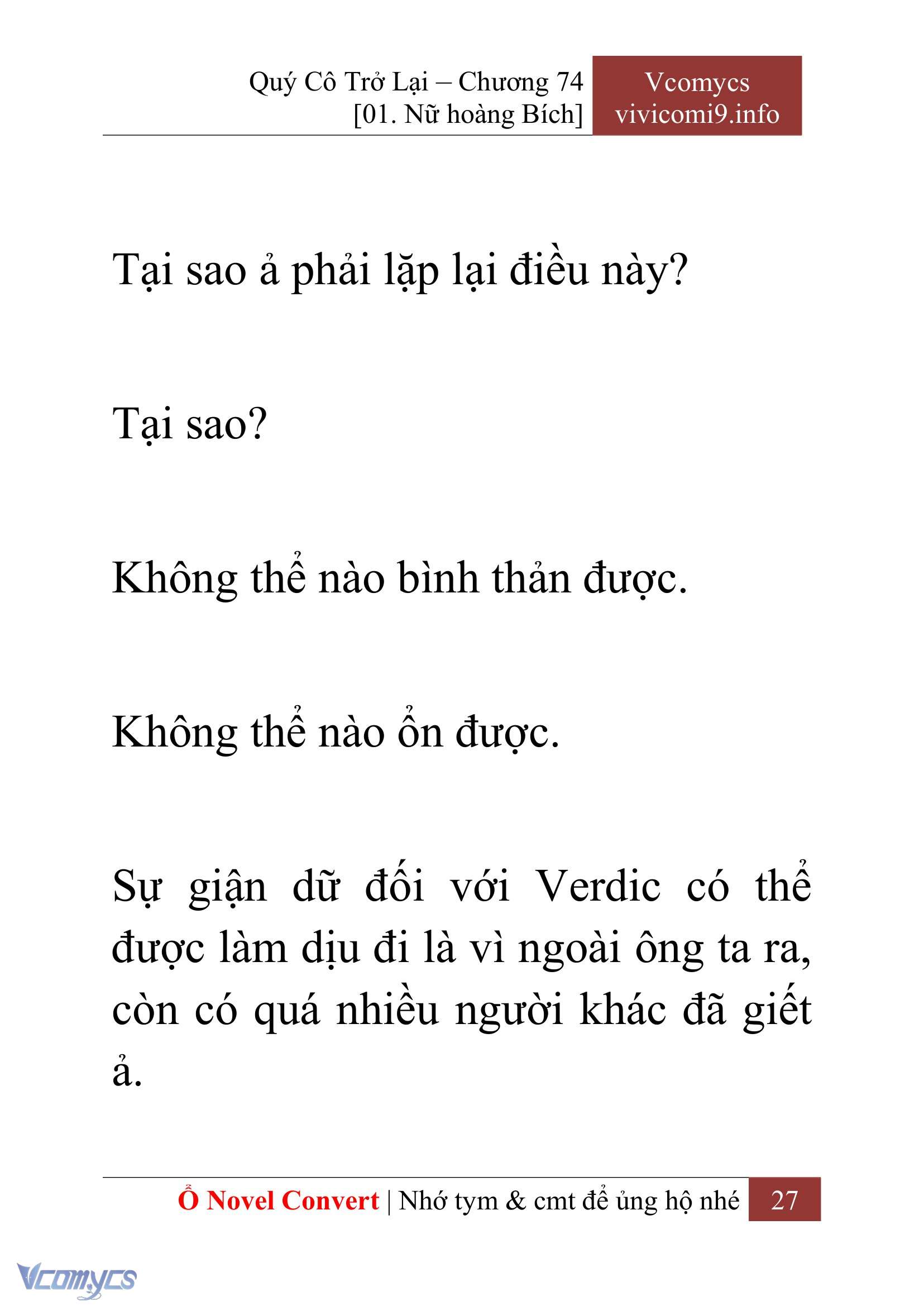 [Novel] Quý Cô Trở Lại Chap 74 - Trang 2