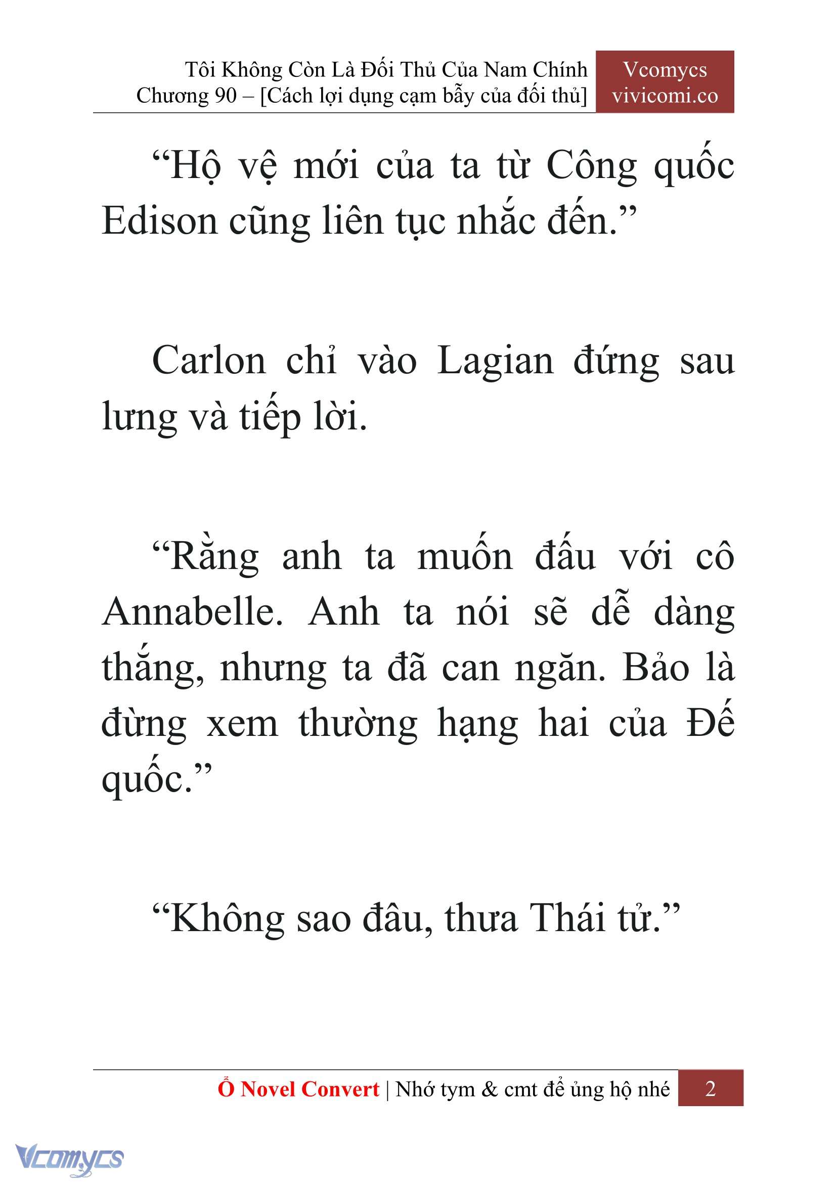 [Novel] Tôi Không Còn Là Đối Thủ Của Nam Chính Chap 90 - Trang 2
