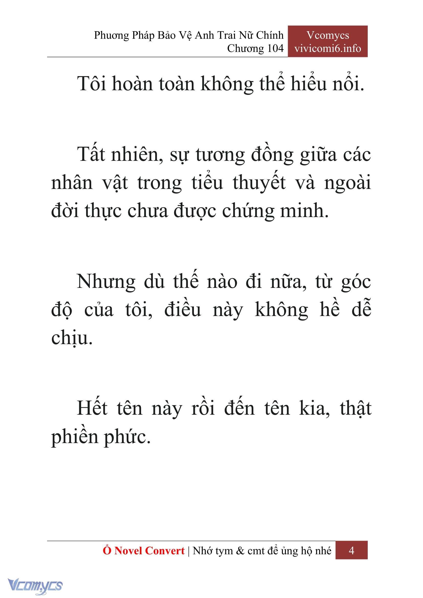 [Novel] Phương Pháp Bảo Vệ Anh Trai Nữ Chính Chap 104 - Next Chap 105