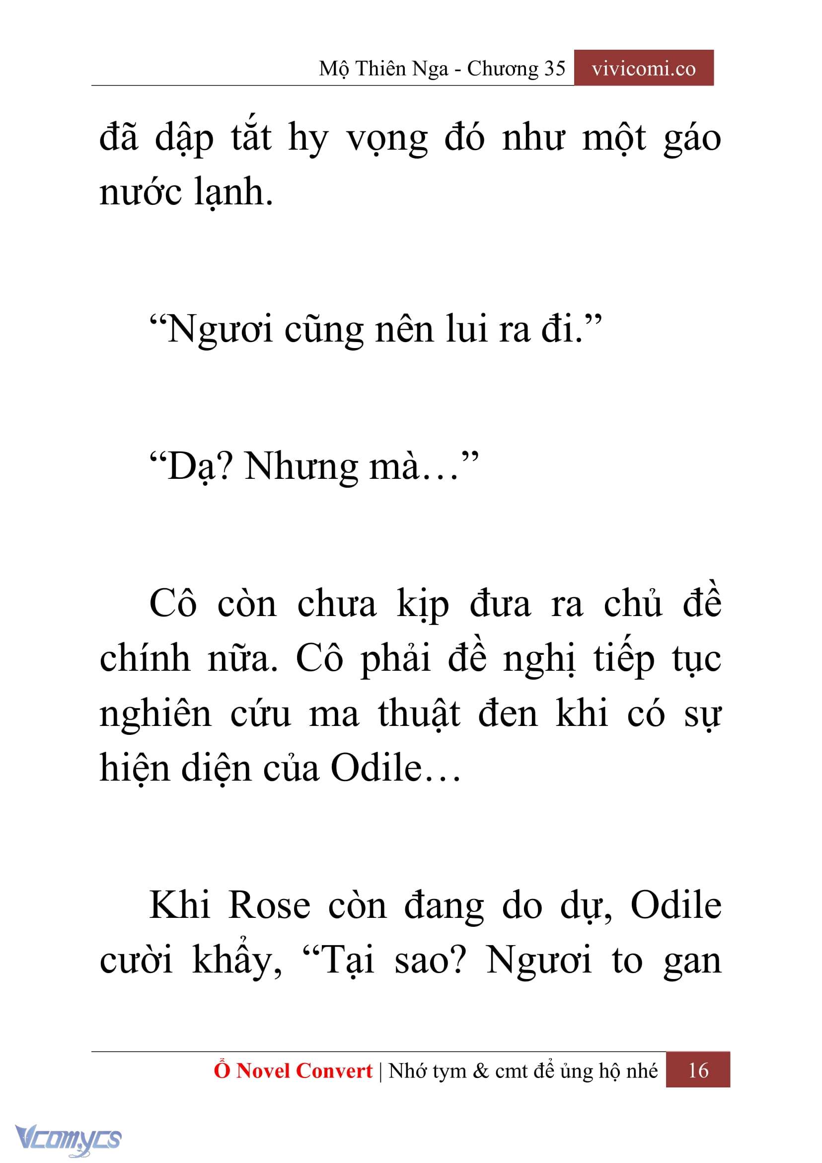 [Novel] Mộ Thiên Nga Chap 35 - Next Chap 36