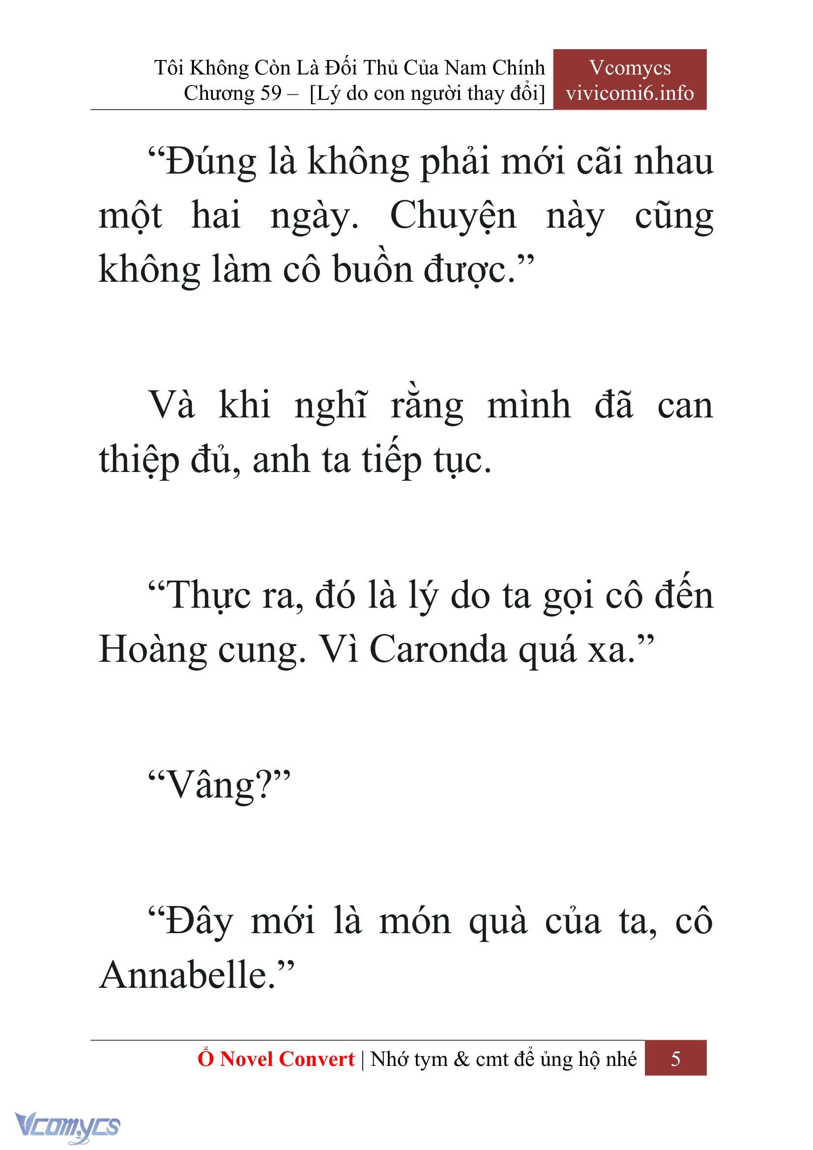 [Novel] Tôi Không Còn Là Đối Thủ Của Nam Chính Chap 59 - Trang 2