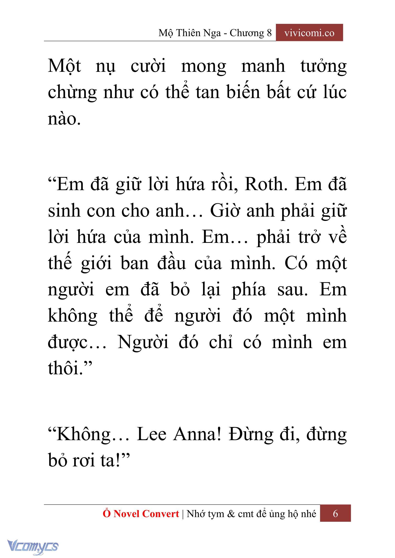 [Novel] Mộ Thiên Nga Chap 8 - Trang 2