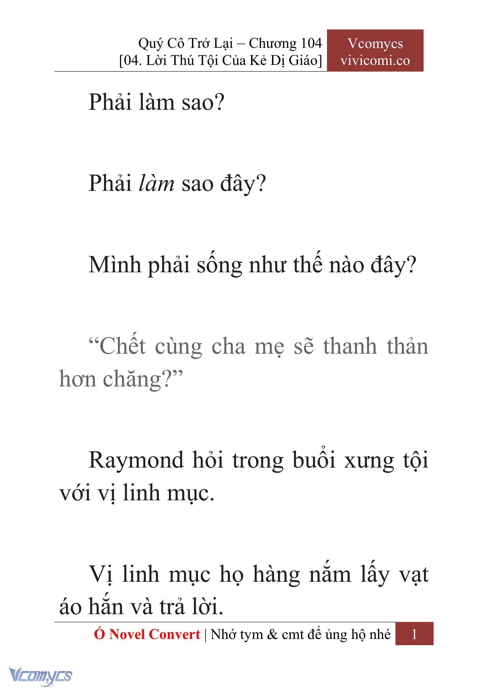 [Novel] Quý Cô Trở Lại Chap 104 - Trang 2