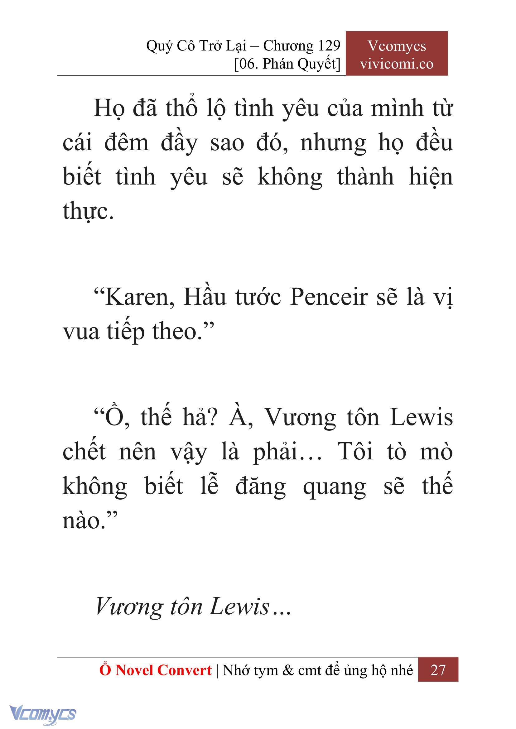 [Novel] Quý Cô Trở Lại Chap 129 - Next Chap 130