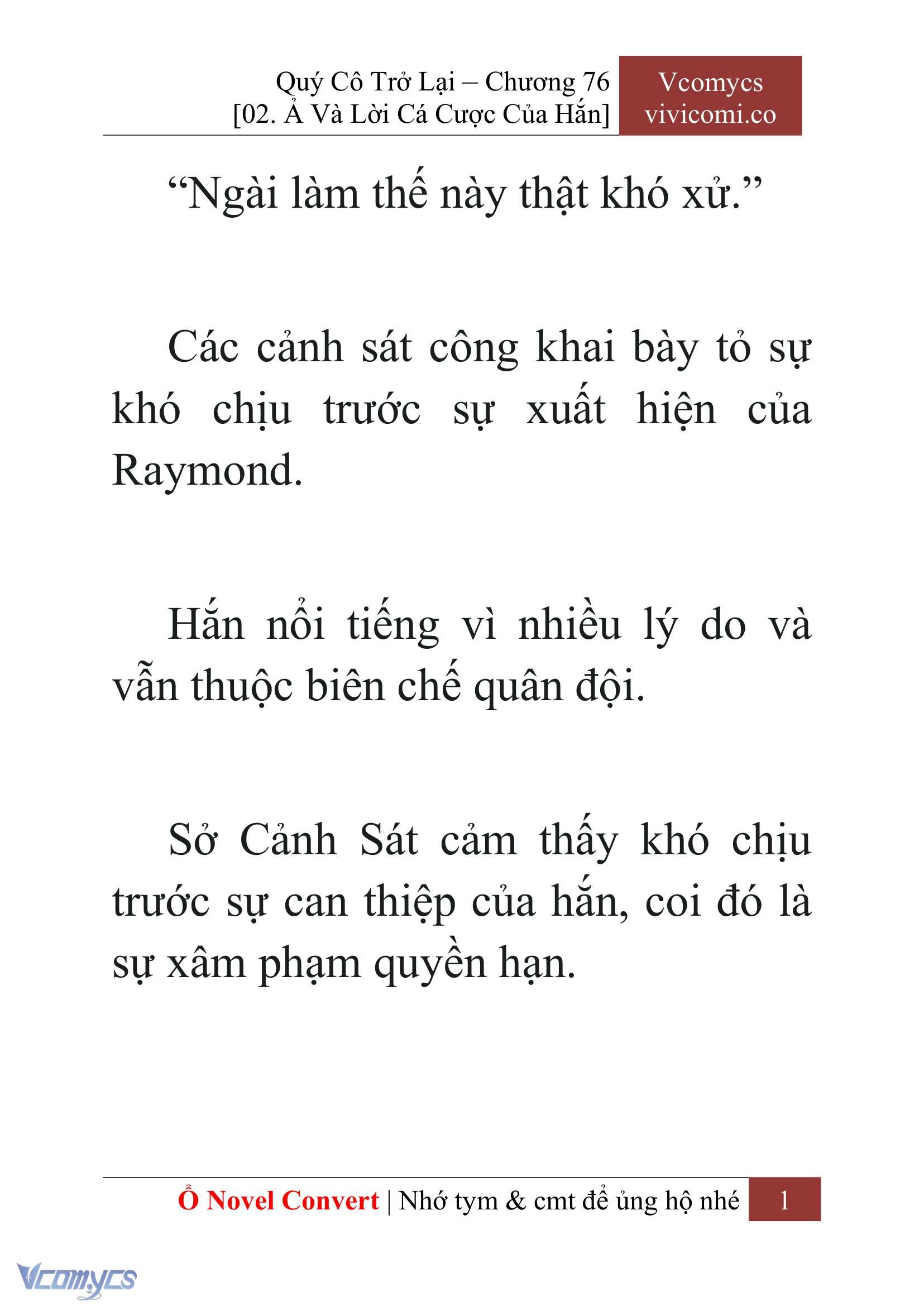 [Novel] Quý Cô Trở Lại Chap 76 - Trang 2