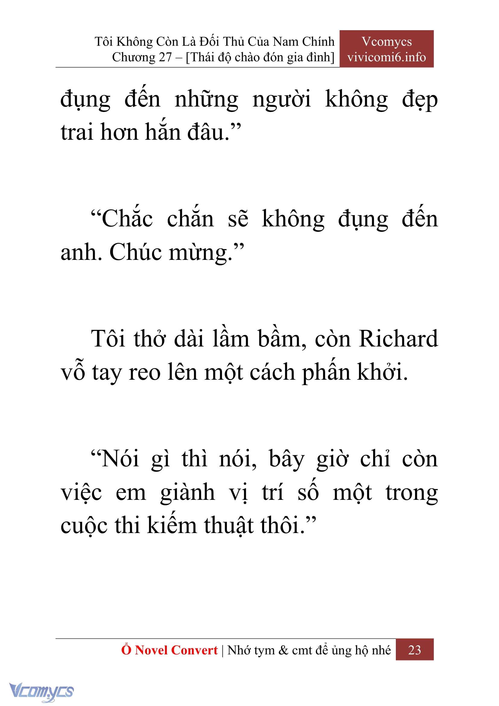 [Novel] Tôi Không Còn Là Đối Thủ Của Nam Chính Chap 27 - Trang 2
