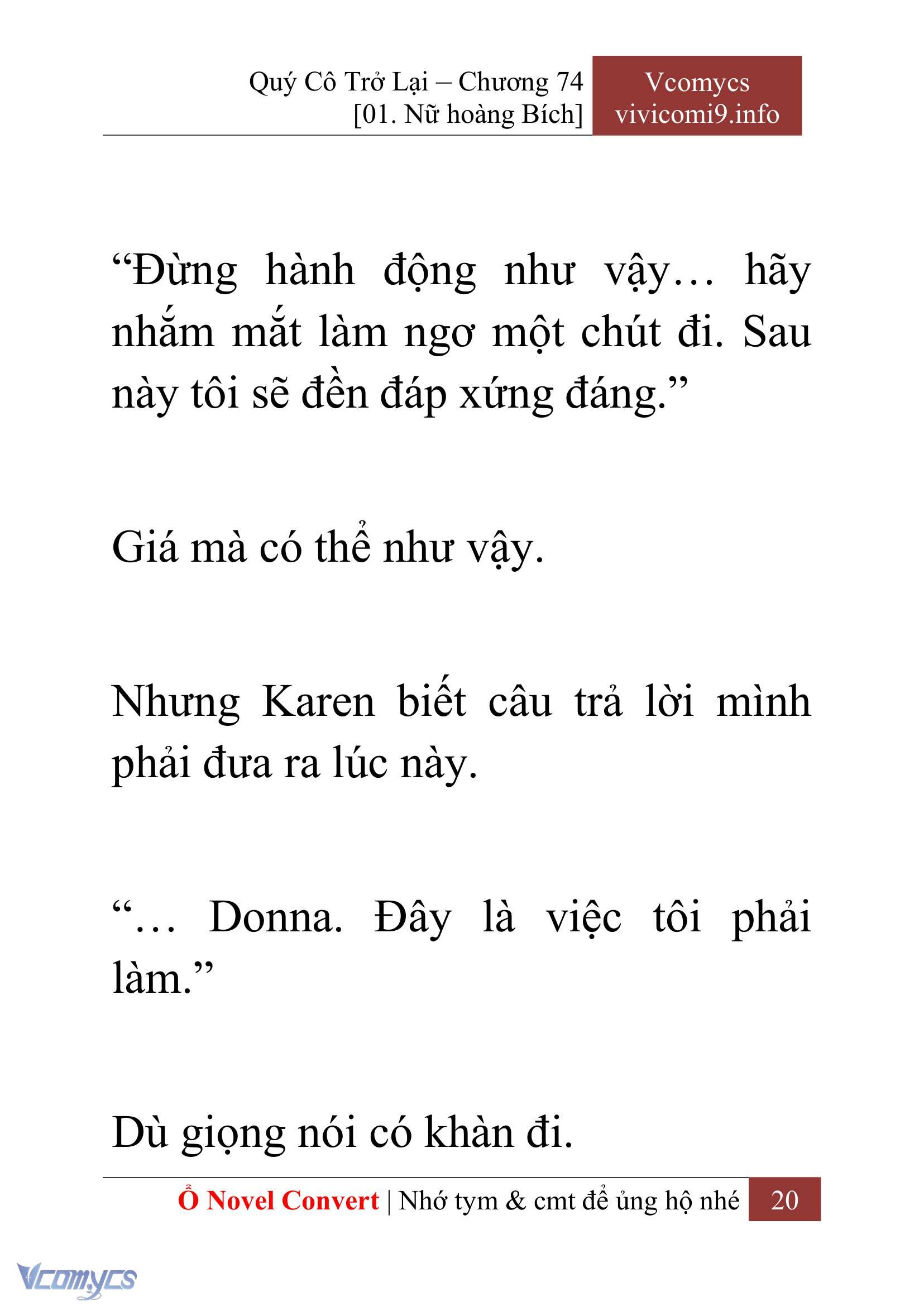 [Novel] Quý Cô Trở Lại Chap 74 - Trang 2