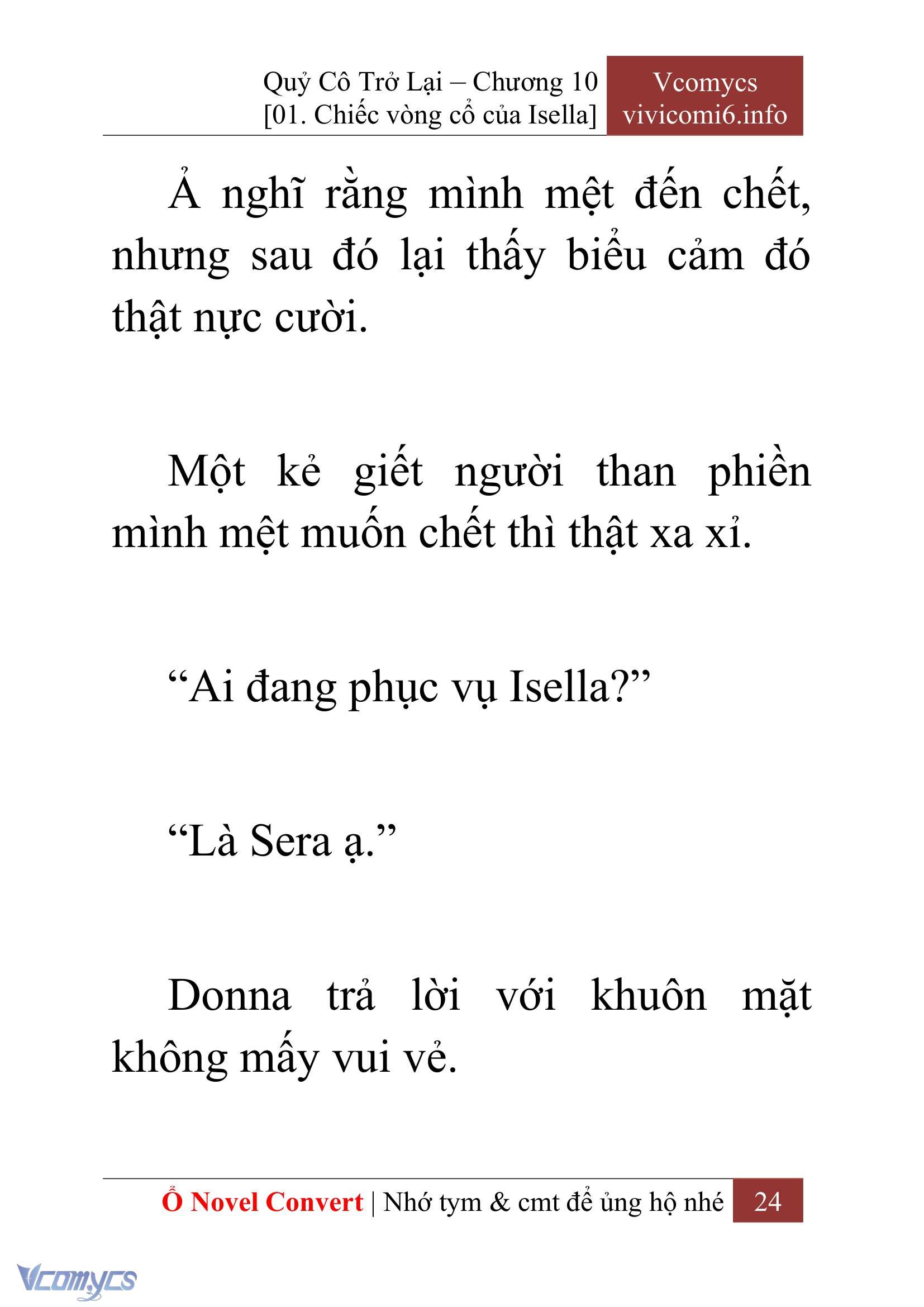 [Novel] Quý Cô Trở Lại Chap 10 - Trang 2