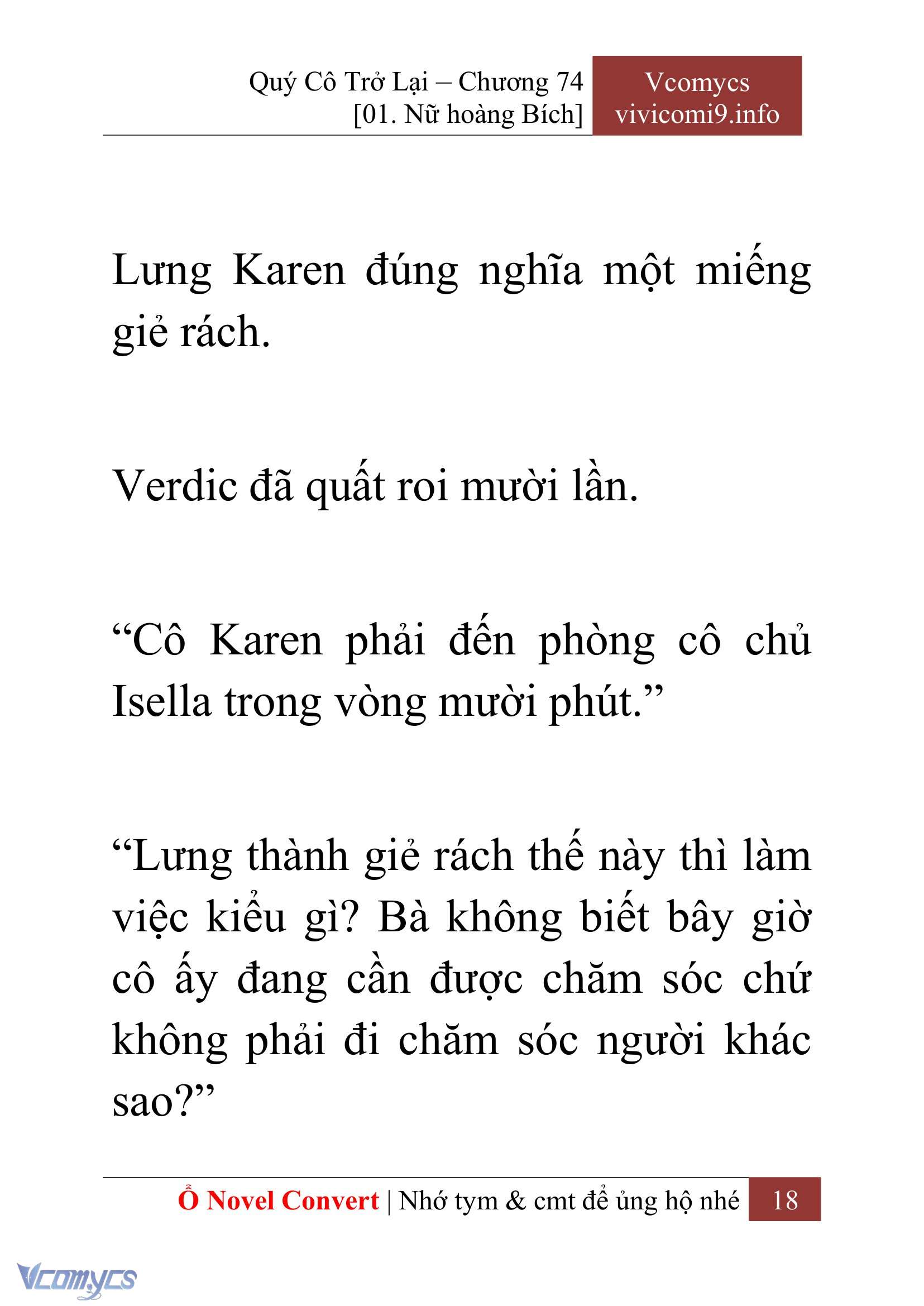 [Novel] Quý Cô Trở Lại Chap 74 - Trang 2