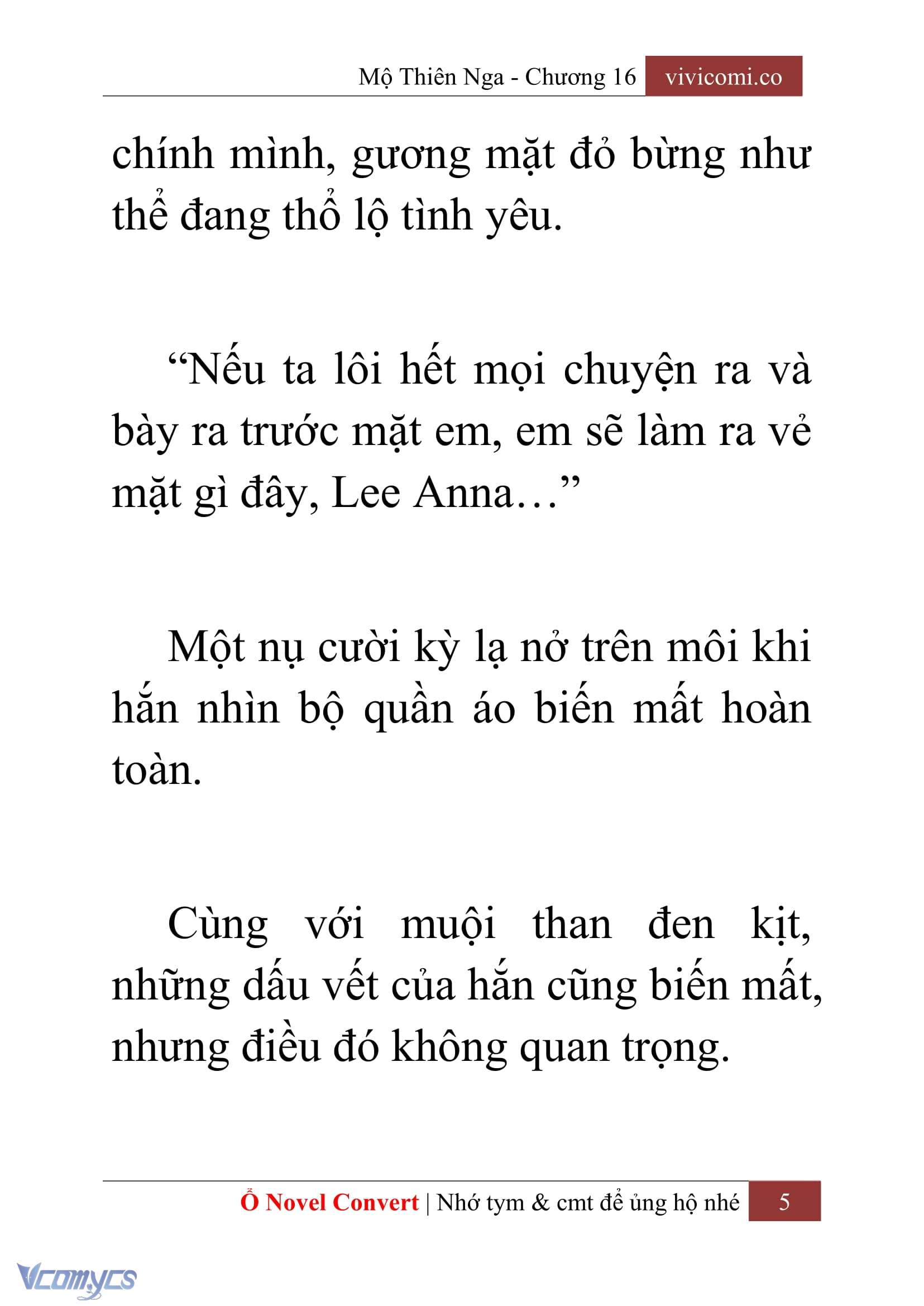 [Novel] Mộ Thiên Nga Chap 16 - Trang 2