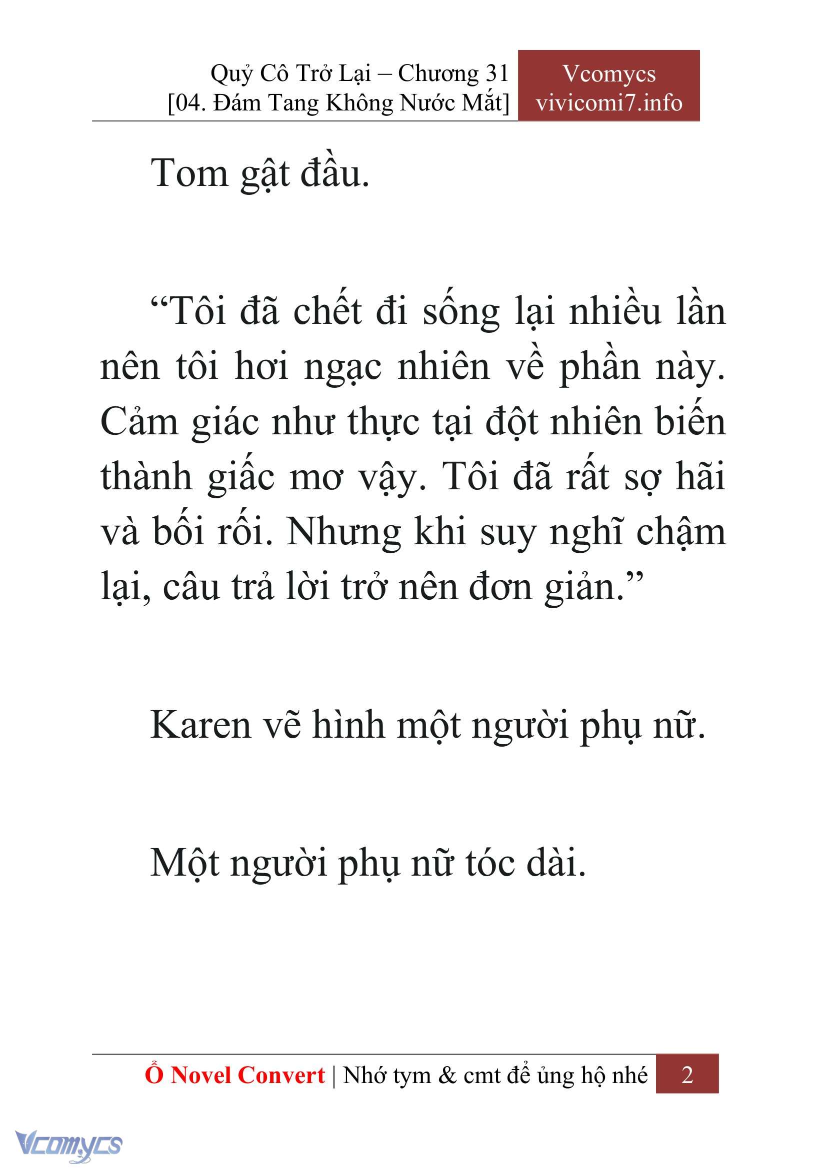 [Novel] Quý Cô Trở Lại Chap 31 - Trang 2