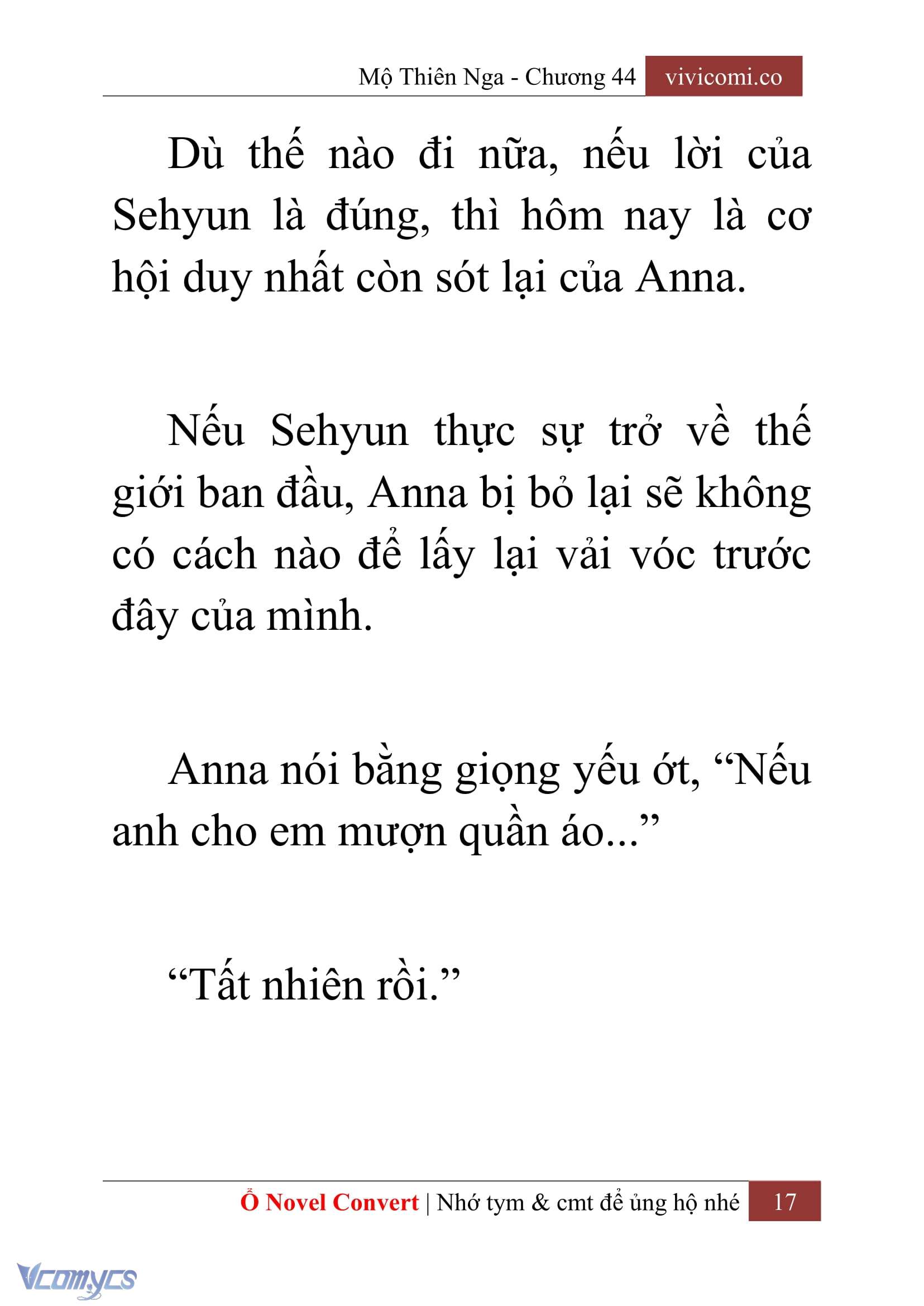 [Novel] Mộ Thiên Nga Chap 44 - Trang 2