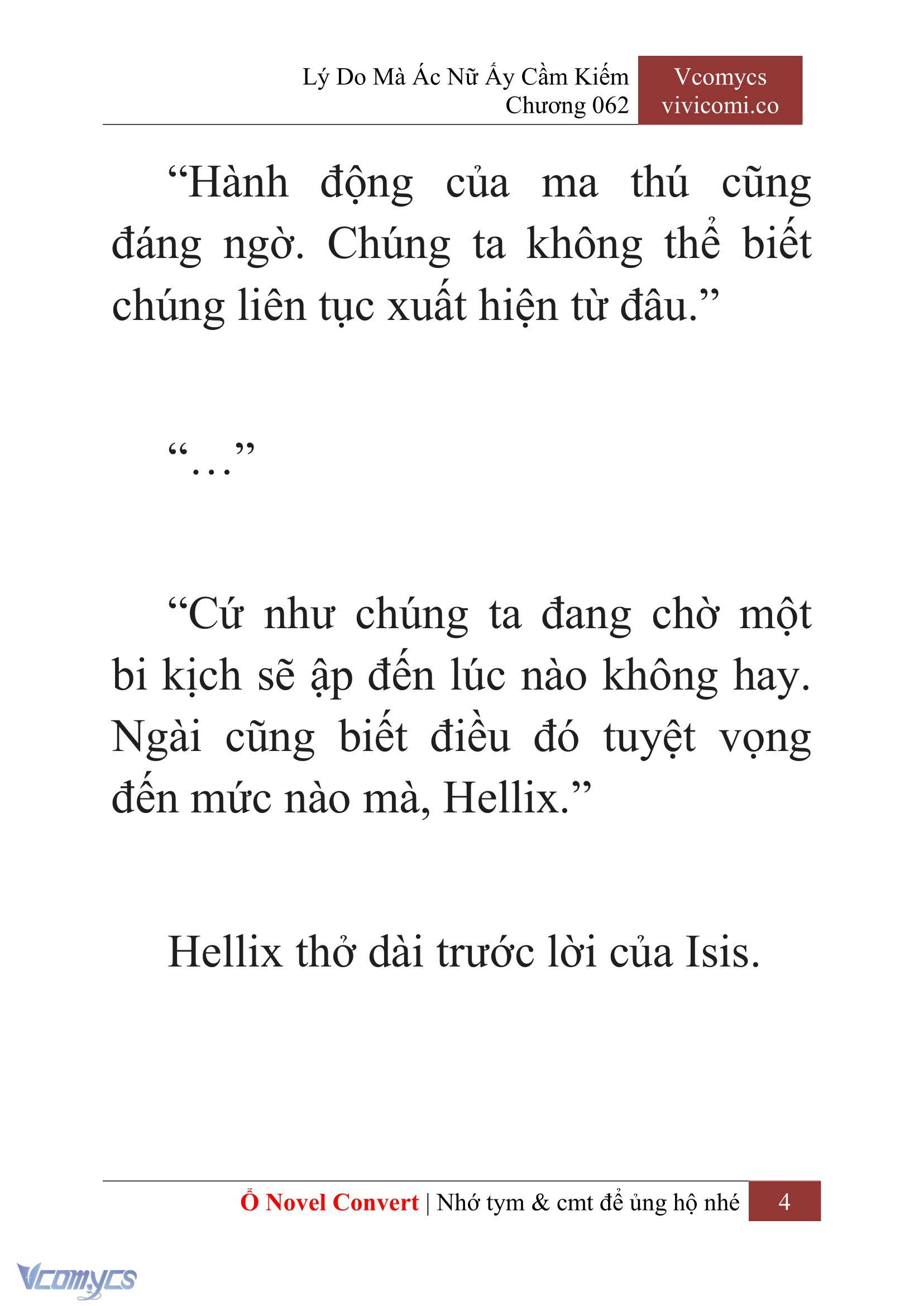 [Novel] Lý Do Mà Ác Nữ Ấy Cầm Kiếm Chap 62 - Next Chap 63