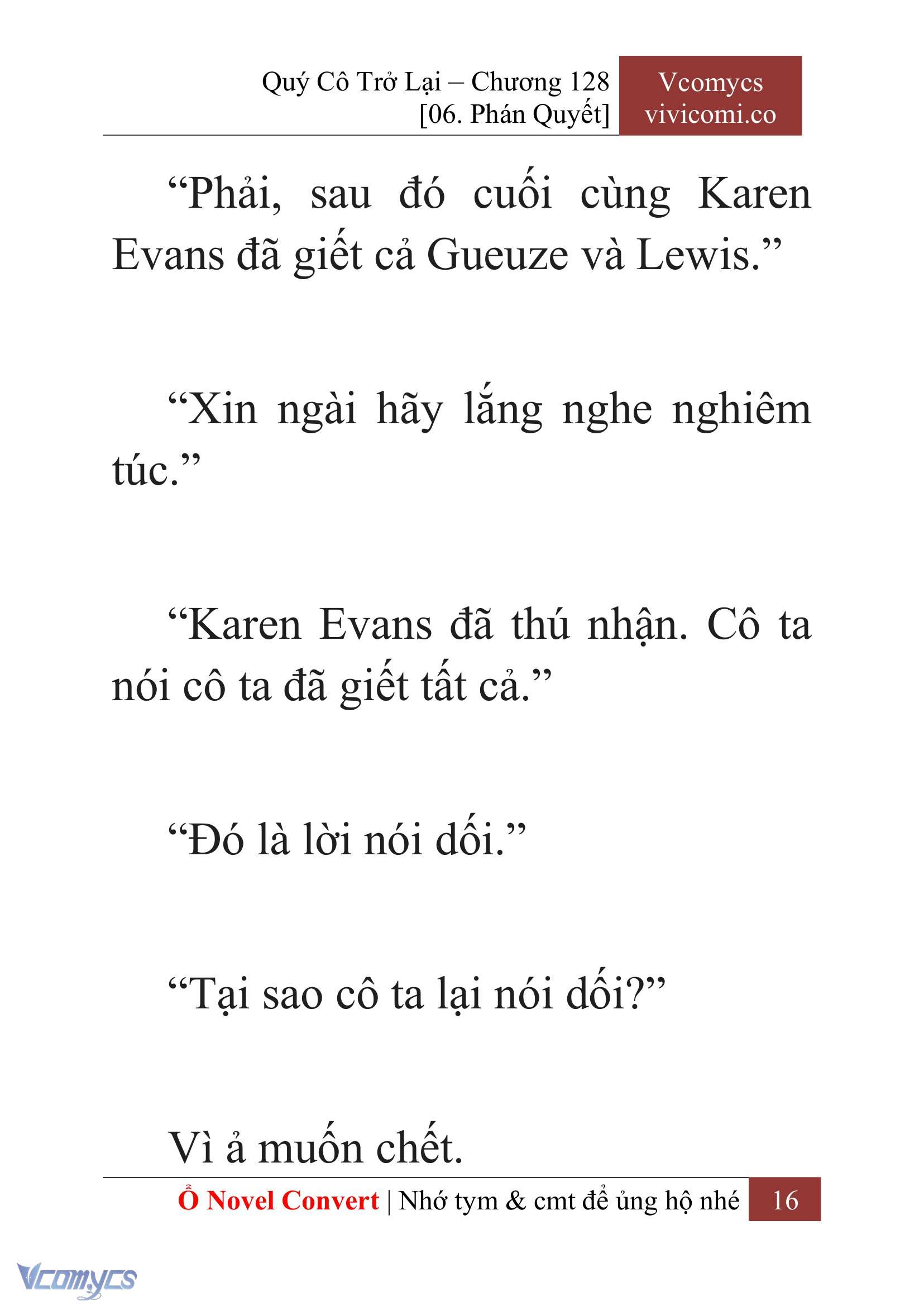 [Novel] Quý Cô Trở Lại Chap 128 - Trang 2