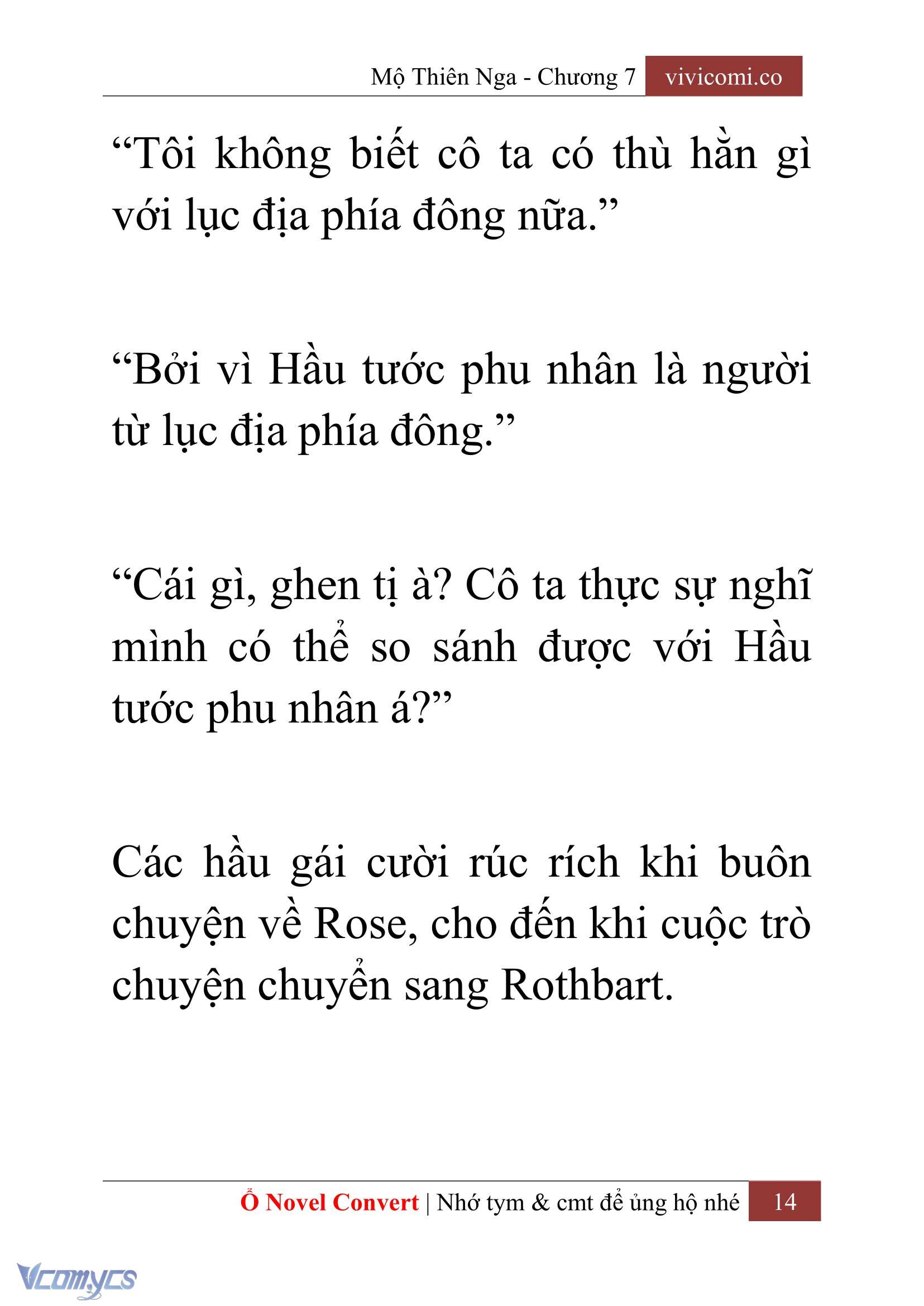 [Novel] Mộ Thiên Nga Chap 7 - Trang 2