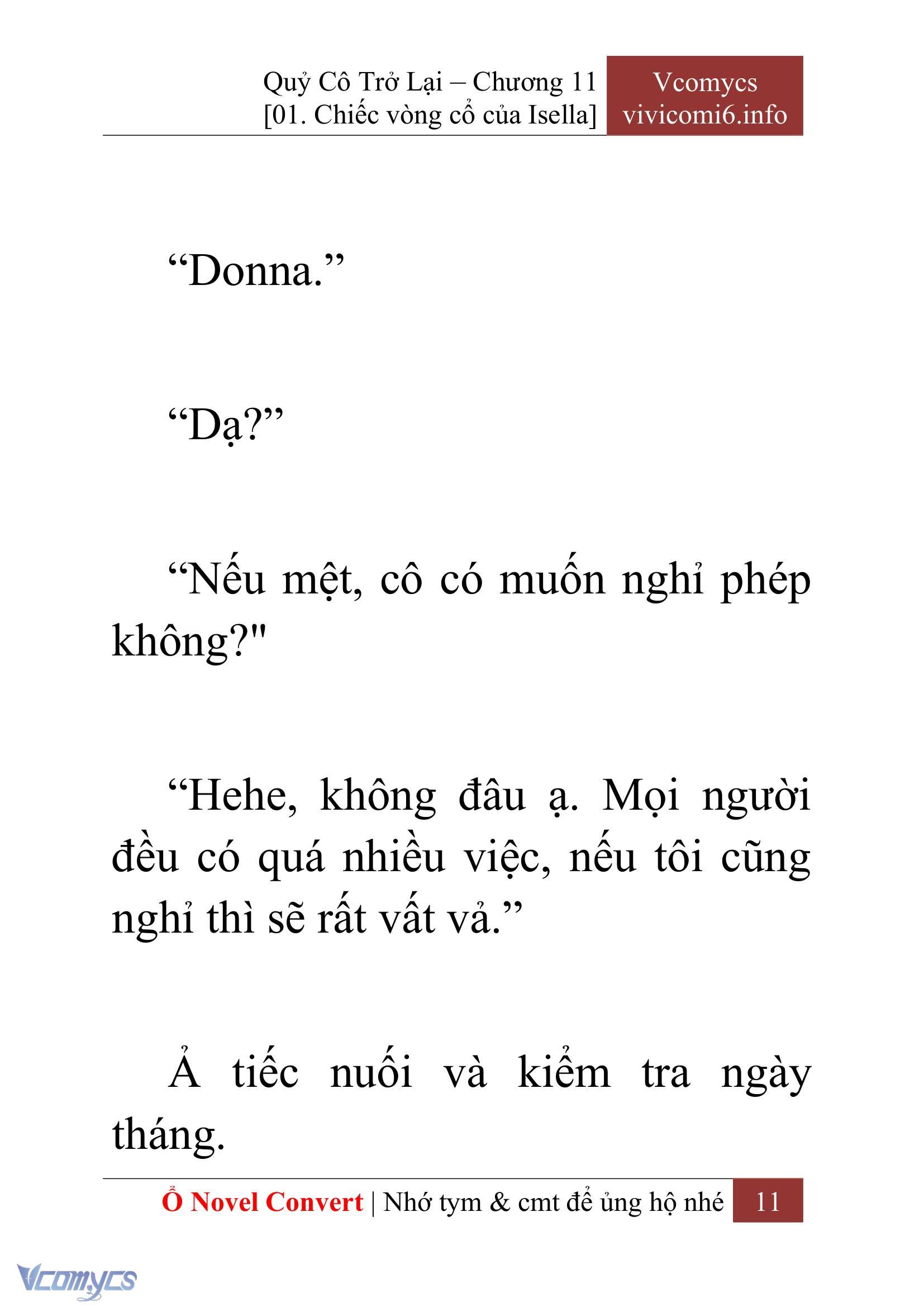 [Novel] Quý Cô Trở Lại Chap 11 - Trang 2