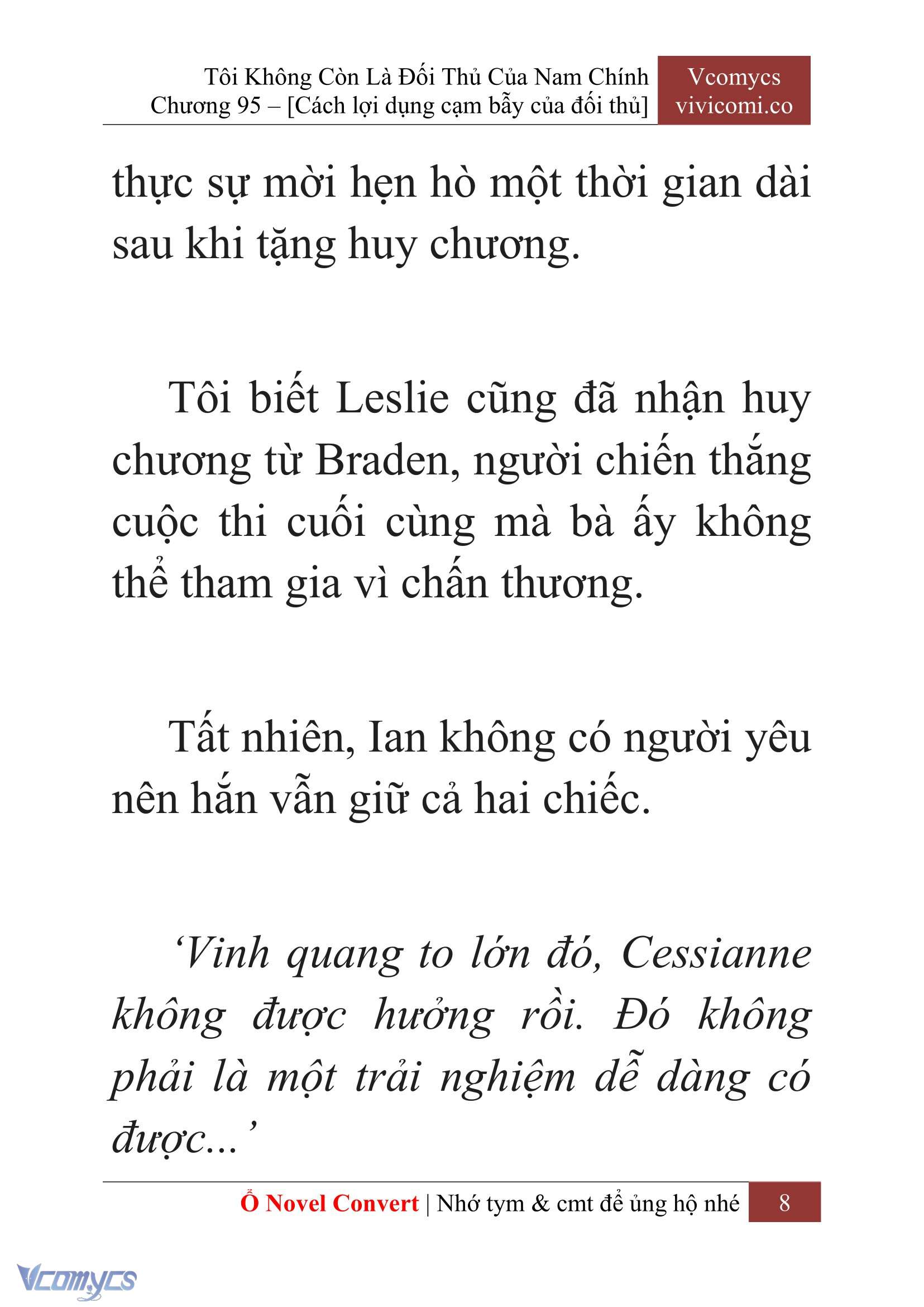 [Novel] Tôi Không Còn Là Đối Thủ Của Nam Chính Chap 95 - Trang 2