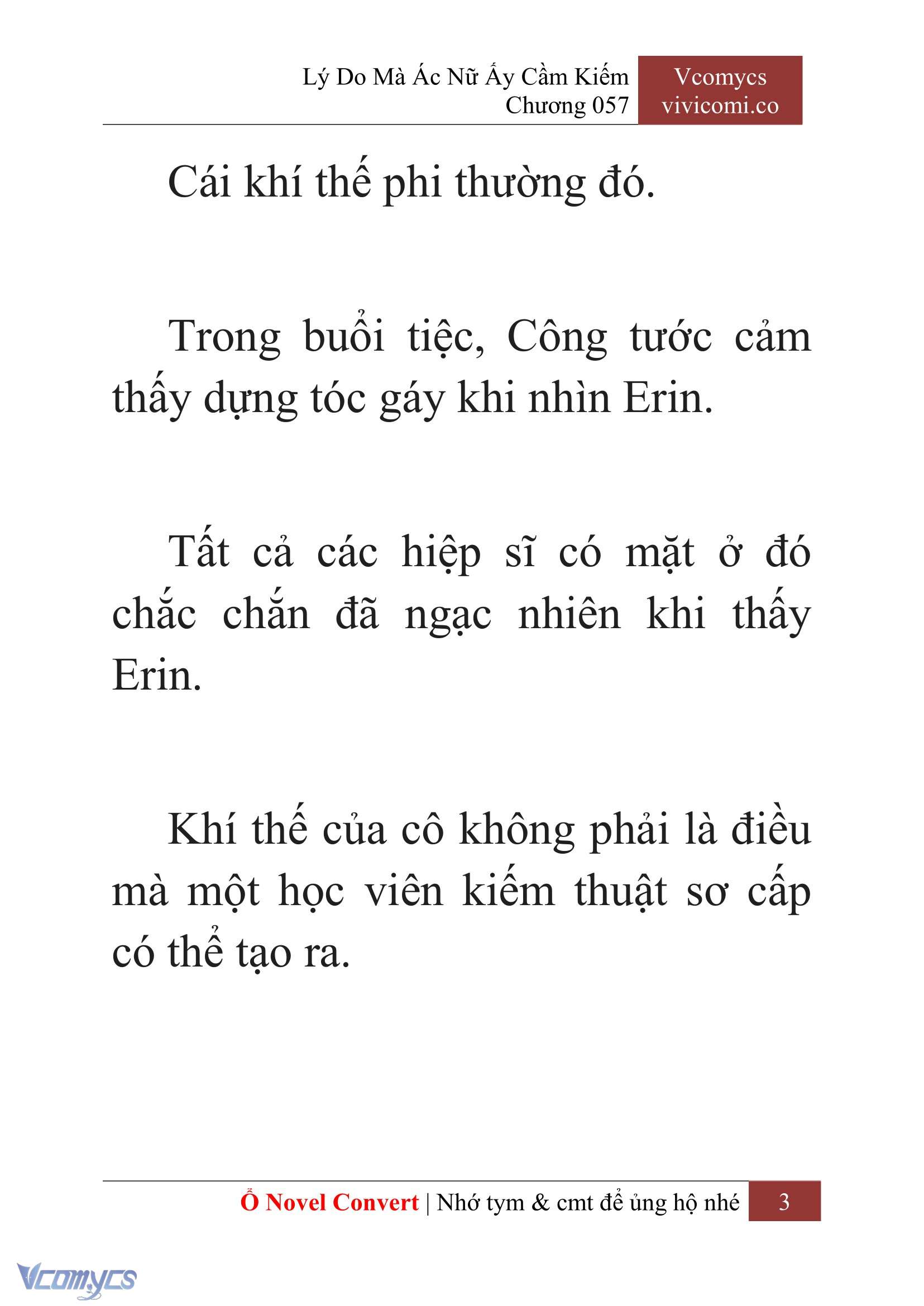[Novel] Lý Do Mà Ác Nữ Ấy Cầm Kiếm Chap 57 - Next Chap 58