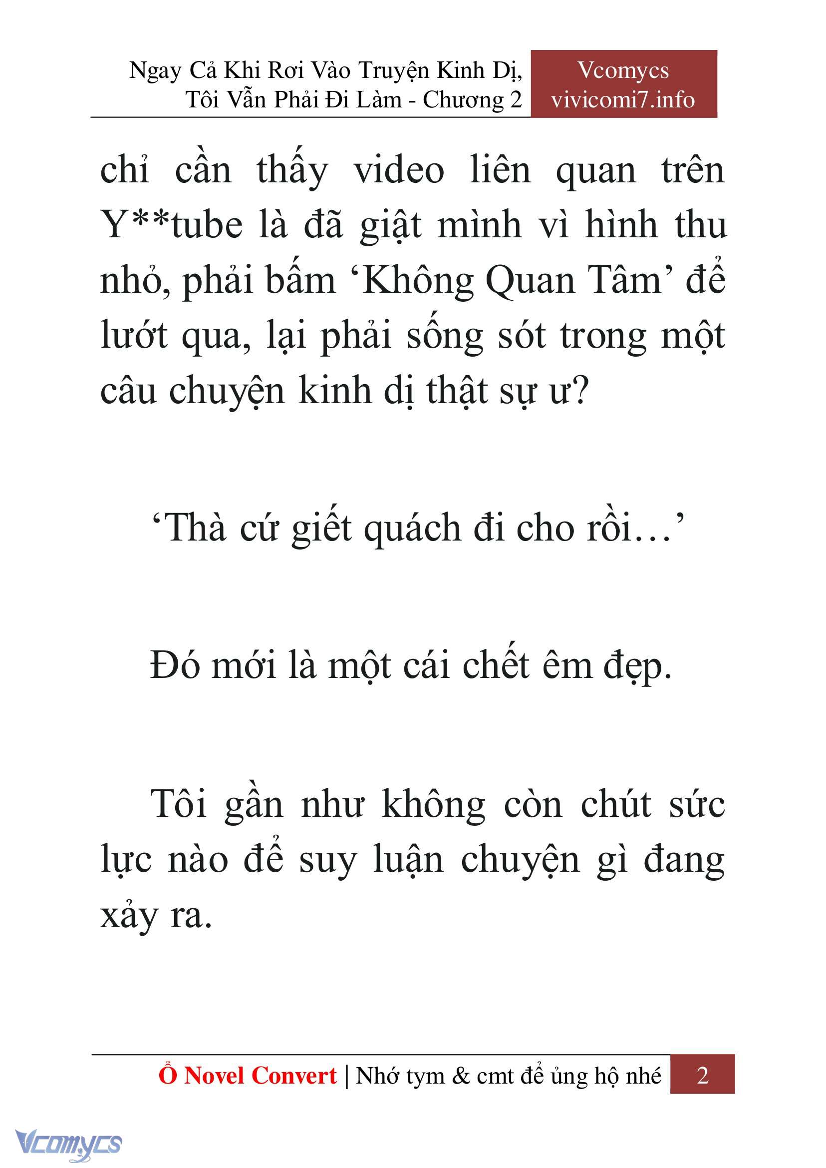 [Novel] Ngay Cả Khi Rơi Vào Truyện Kinh Dị, Tôi Vẫn Phải Đi Làm Chap 2 - Trang 2
