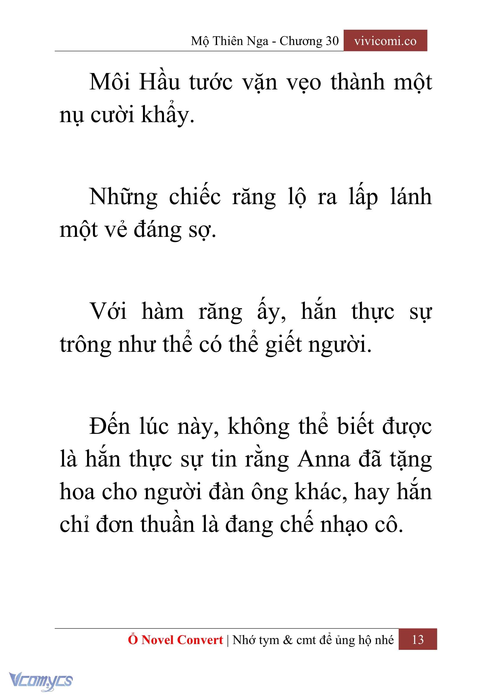 [Novel] Mộ Thiên Nga Chap 30 - Next Chap 31