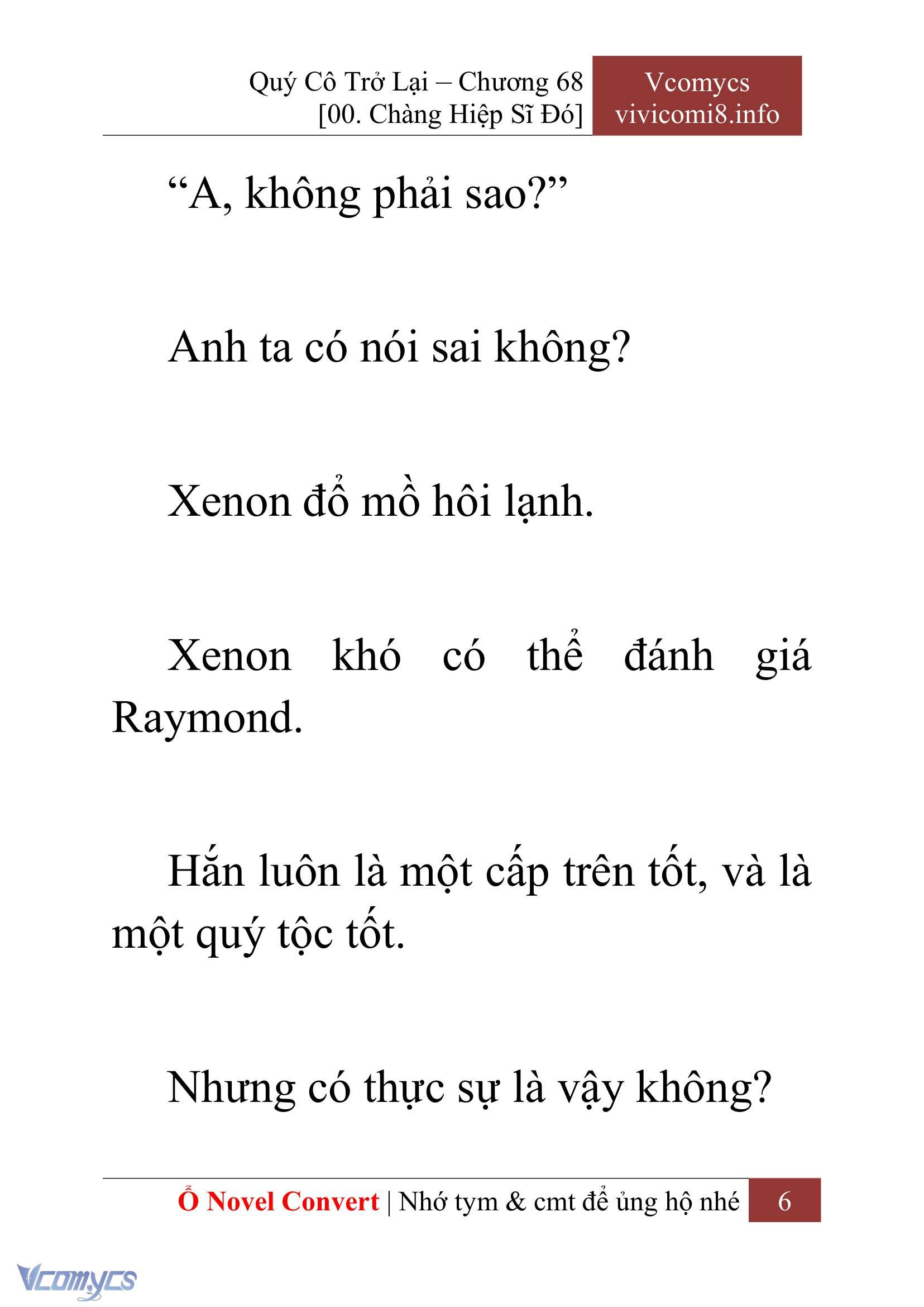 [Novel] Quý Cô Trở Lại Chap 68 - Next Chap 69