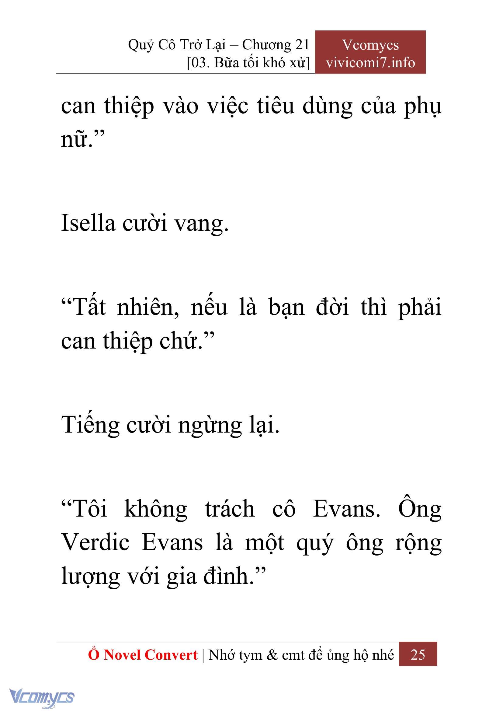[Novel] Quý Cô Trở Lại Chap 21 - Trang 2