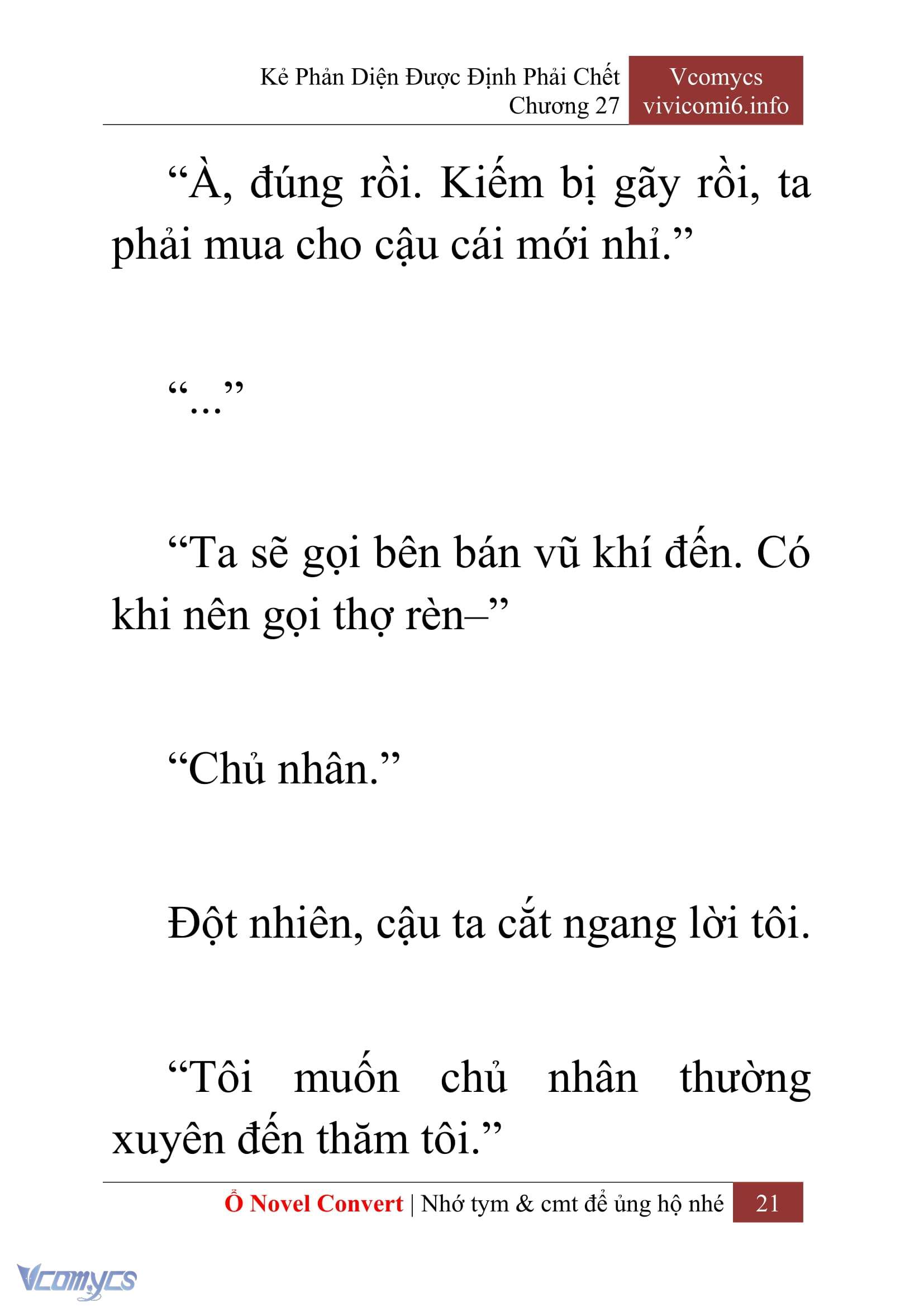 [Novel] Kẻ Phản Diện Được Định Phải Chết Chap 27 - Trang 2