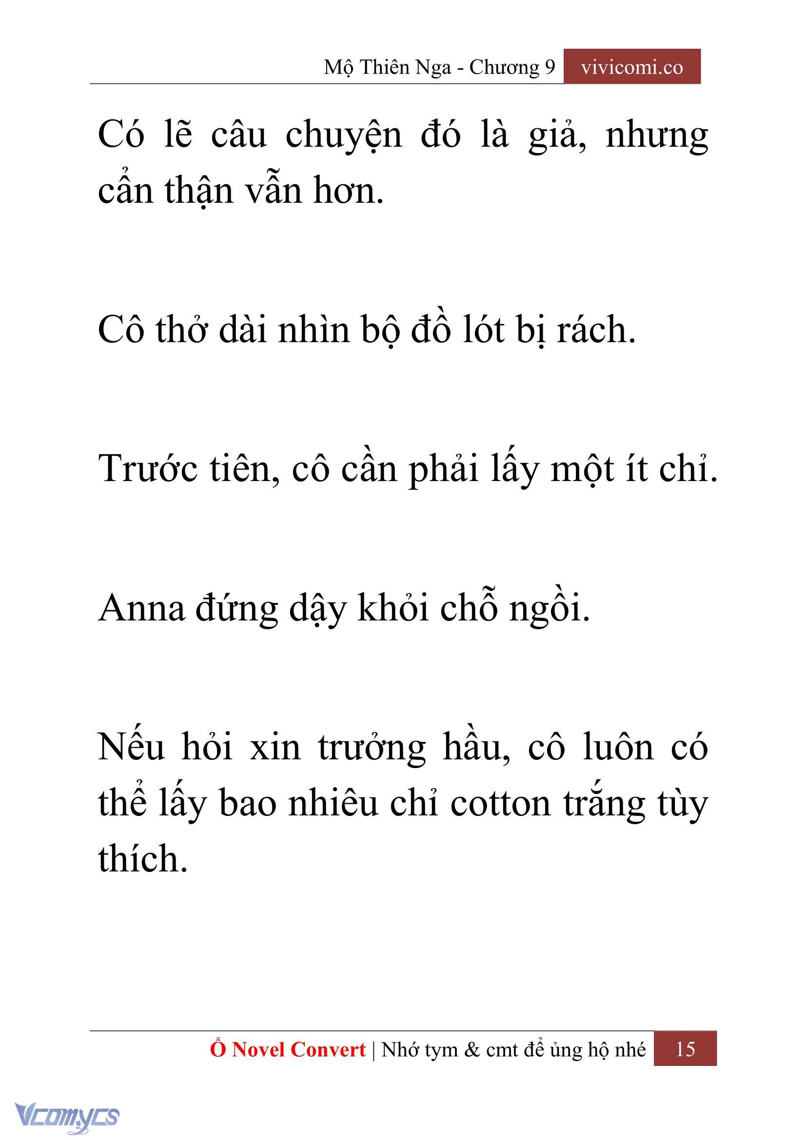 [Novel] Mộ Thiên Nga Chap 9 - Trang 2