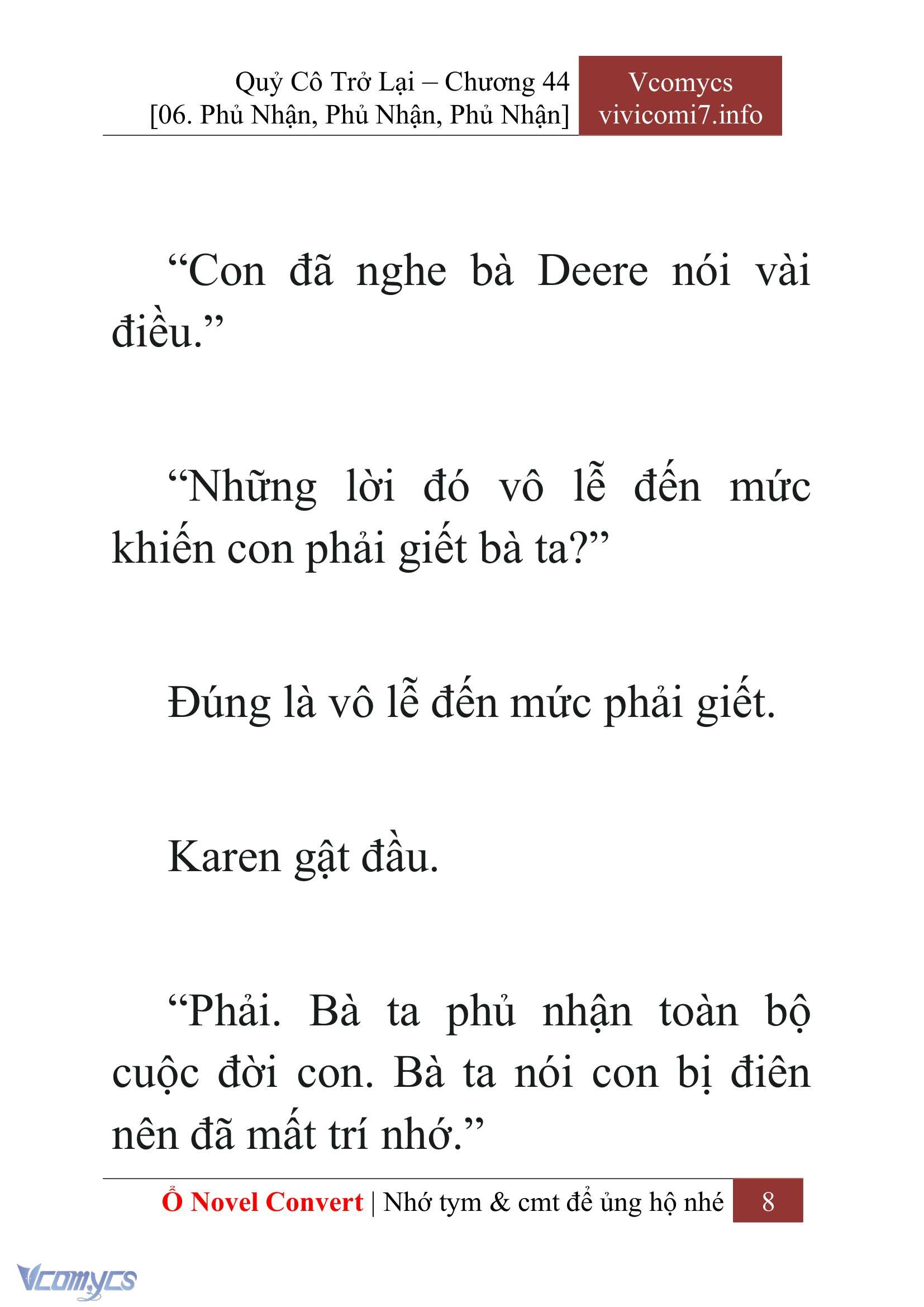 [Novel] Quý Cô Trở Lại Chap 44 - Trang 2