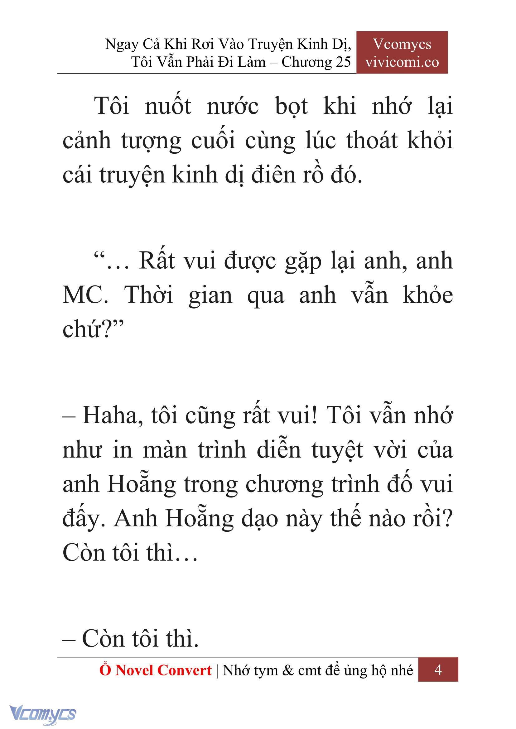 [Novel] Ngay Cả Khi Rơi Vào Truyện Kinh Dị, Tôi Vẫn Phải Đi Làm Chap 25 - Trang 2