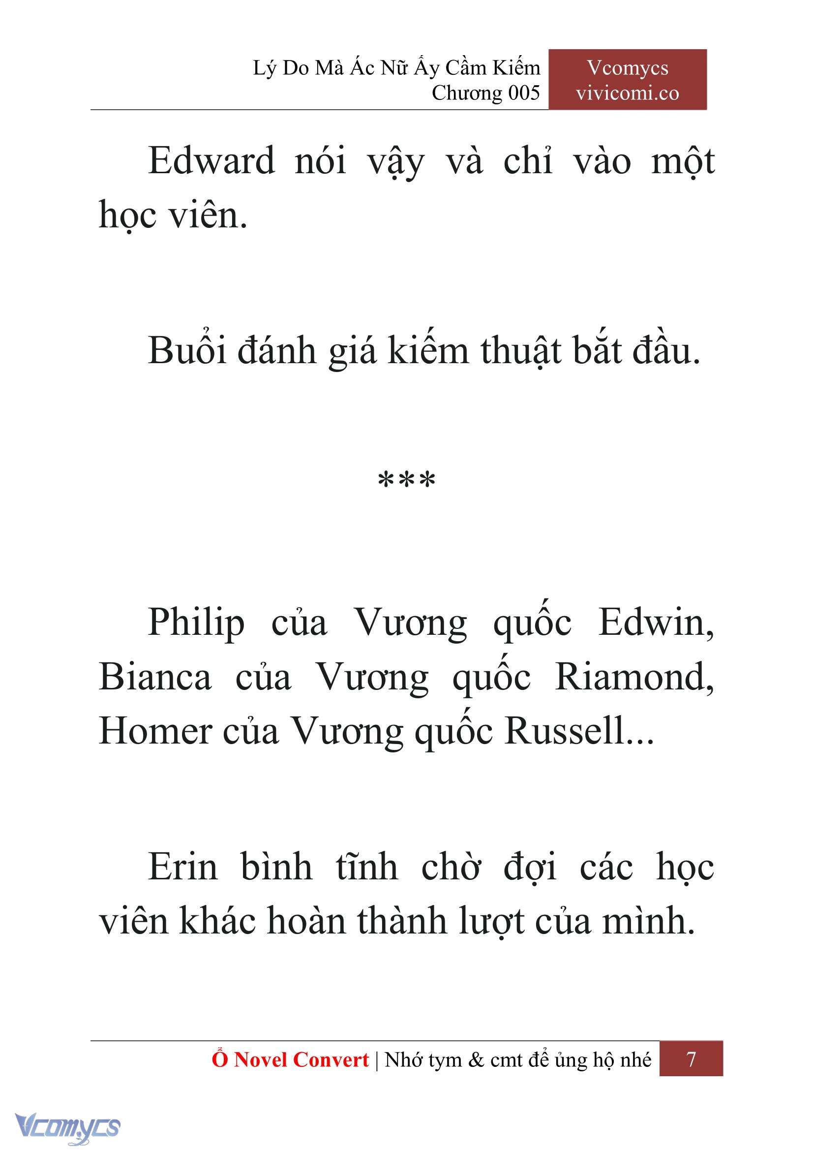 [Novel] Lý Do Mà Ác Nữ Ấy Cầm Kiếm Chap 5 - Next Chap 6